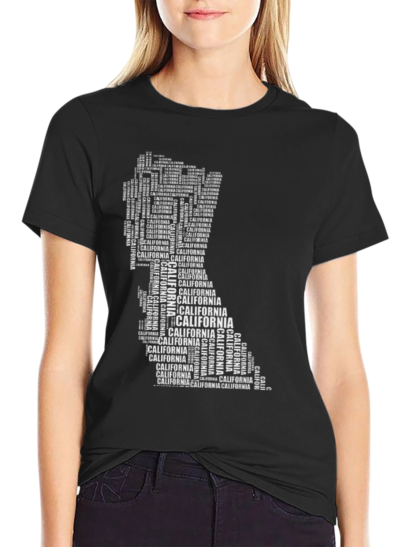 California State Typography T-Shirt - Black