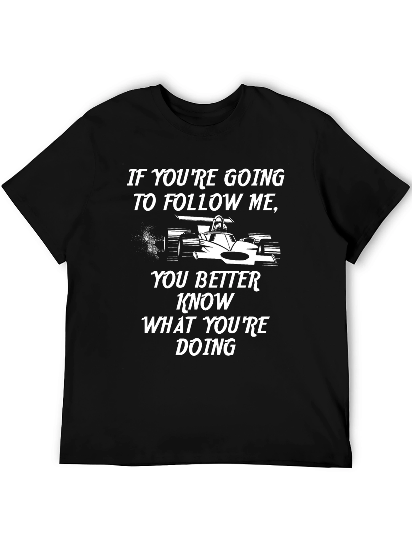 Follow Me Racing Car Graphic T-Shirt