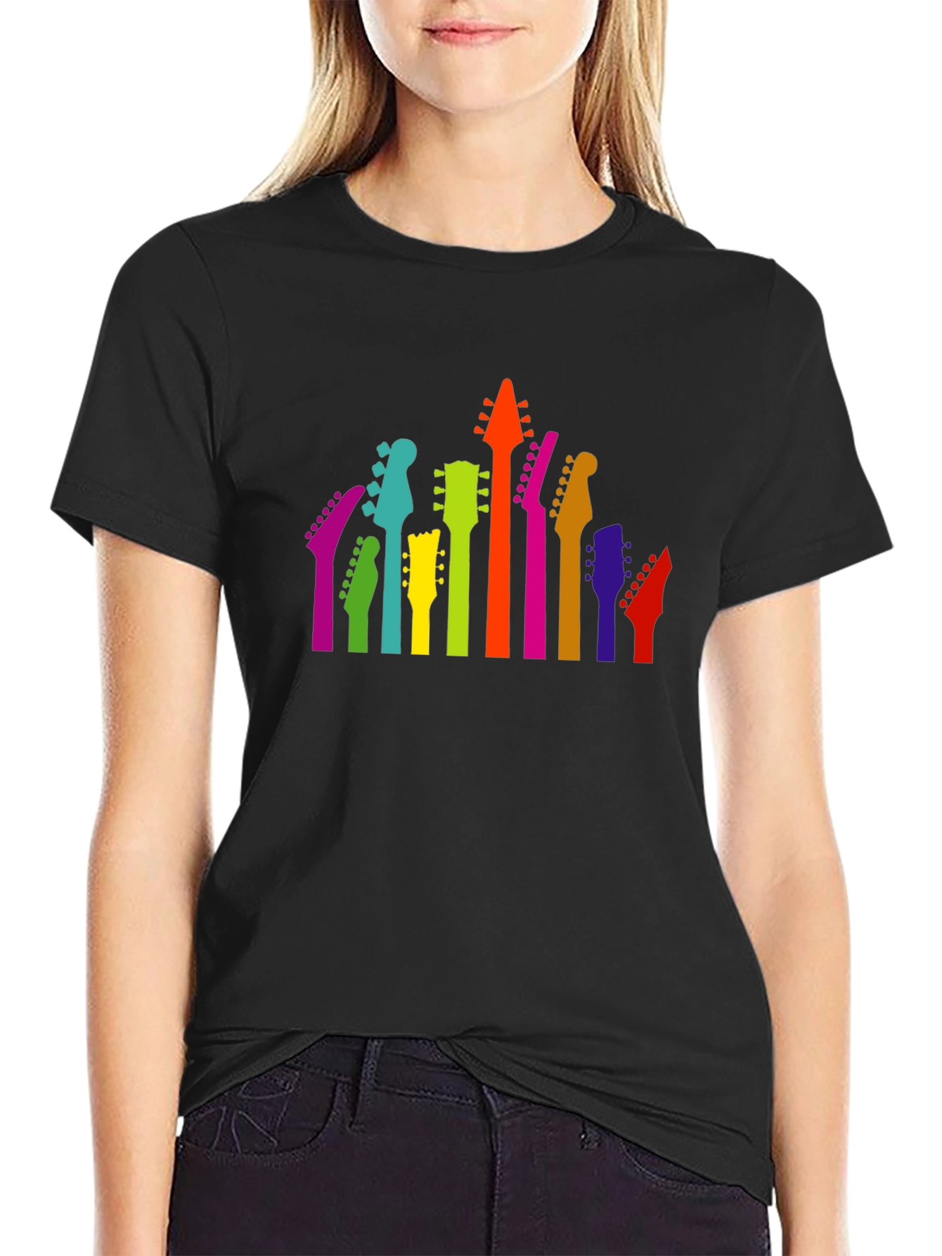 Colorful Guitar Head T-Shirt