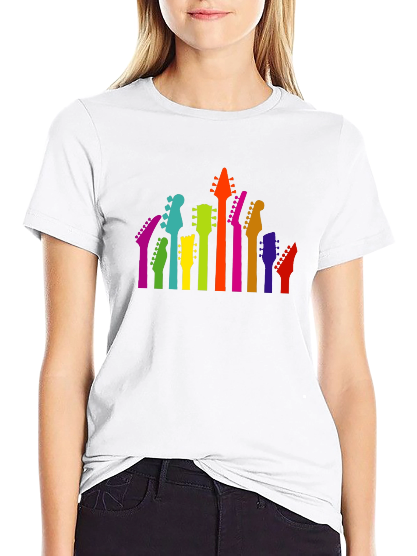 Colorful Guitar Head T-Shirt