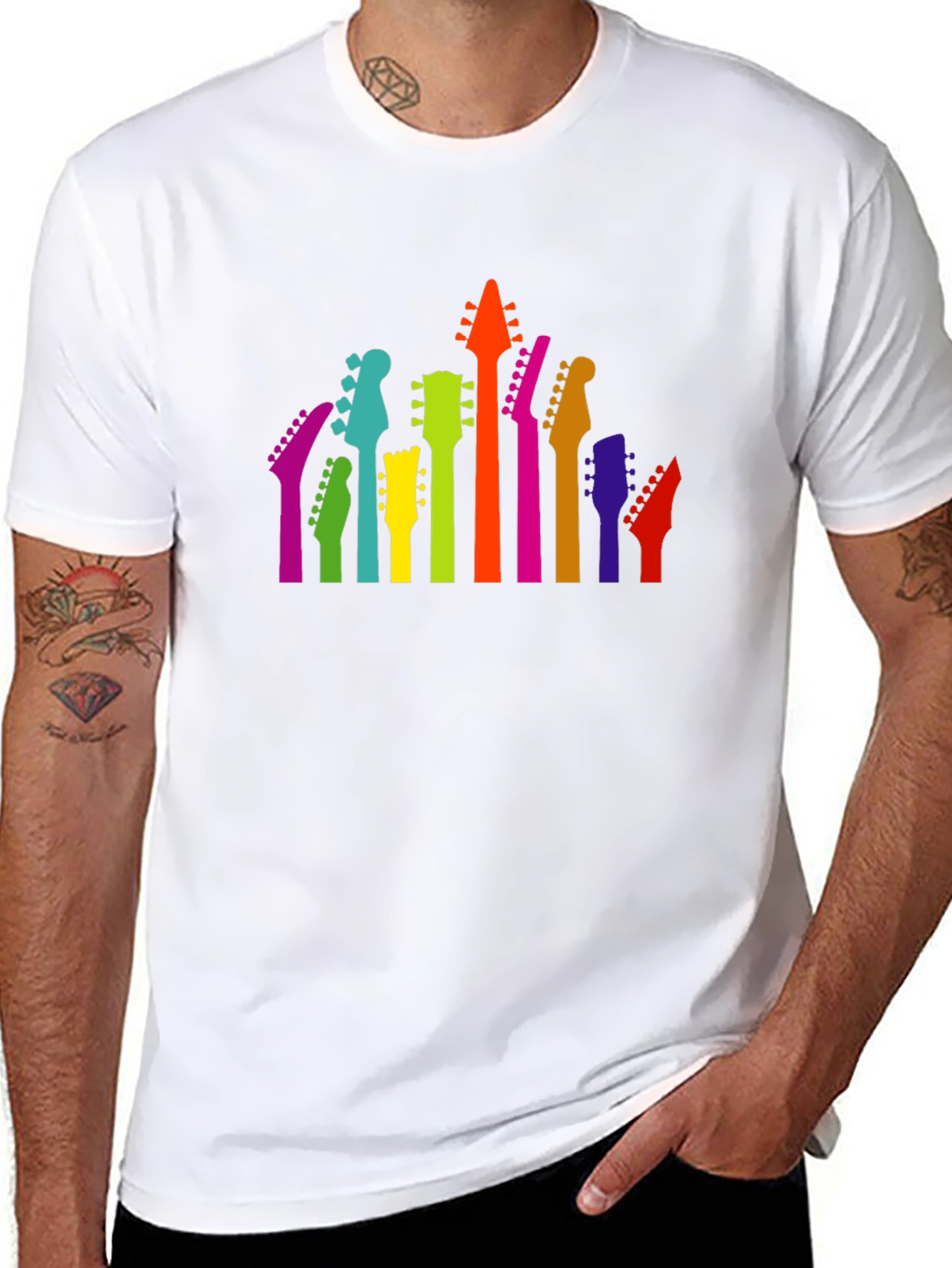 Colorful Guitar Head T-Shirt