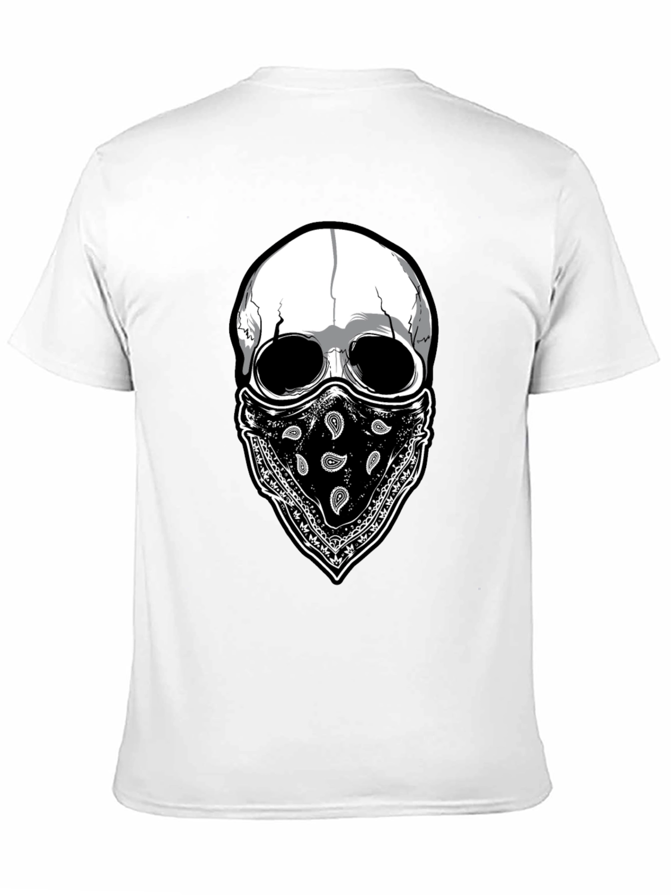 Skull Bandana Graphic T-Shirt - Black
