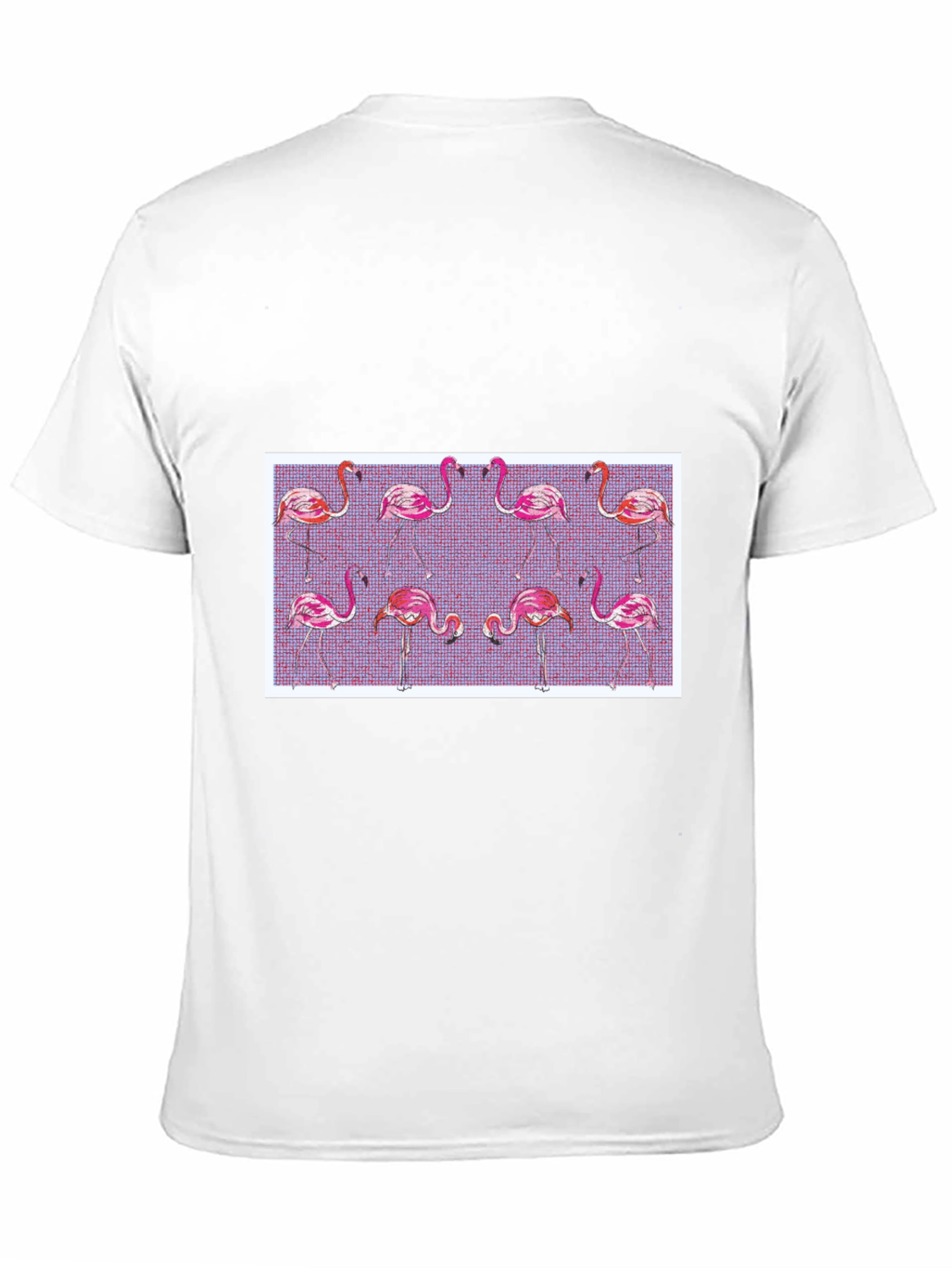 Flamingo Pattern Black T-Shirt