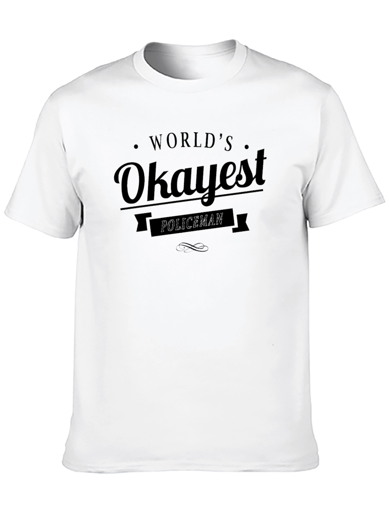 Worlds Okayest Policeman T-Shirt - Novelty Graphic Tee