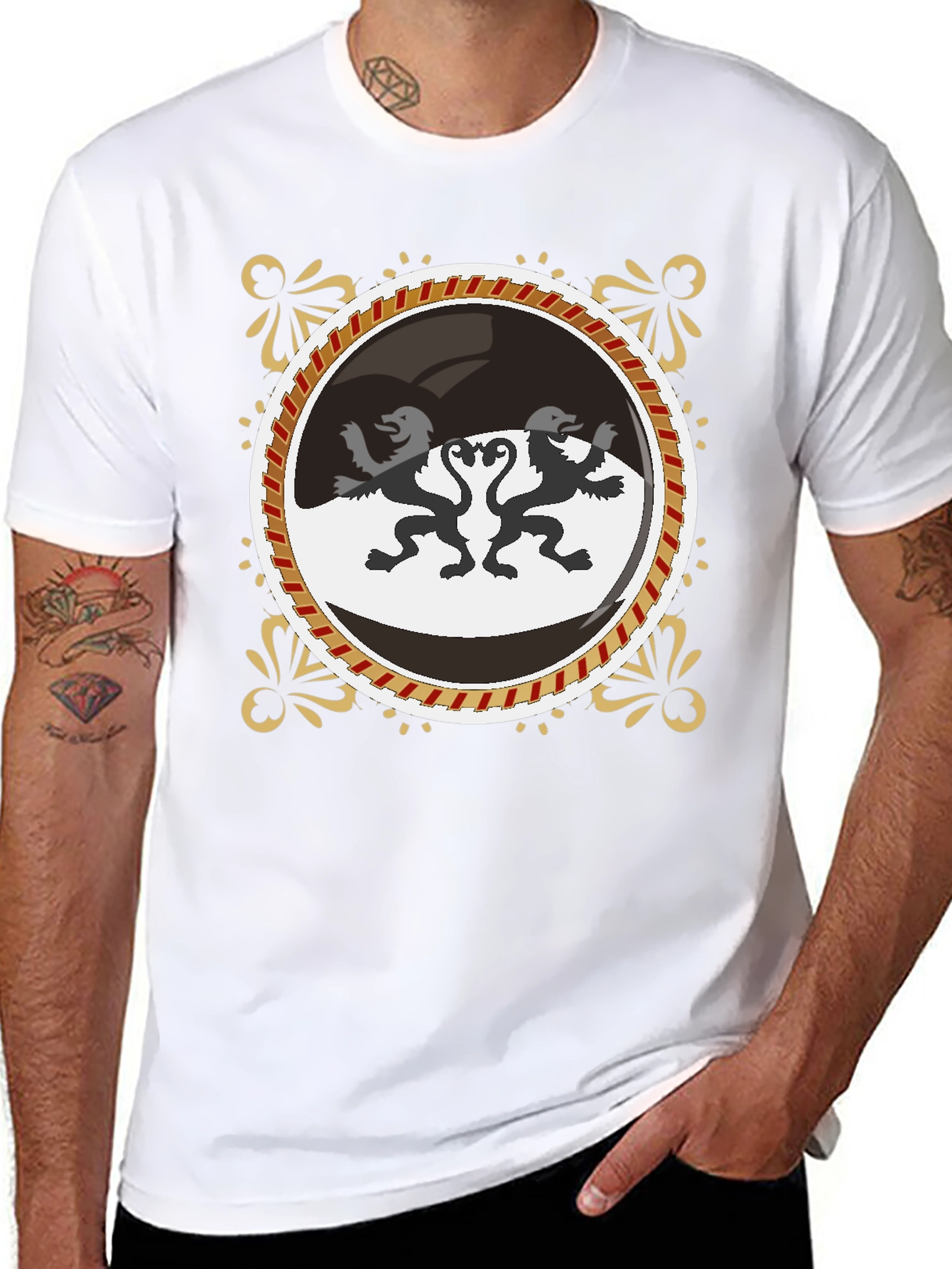 Lion Crest Graphic Black Tee