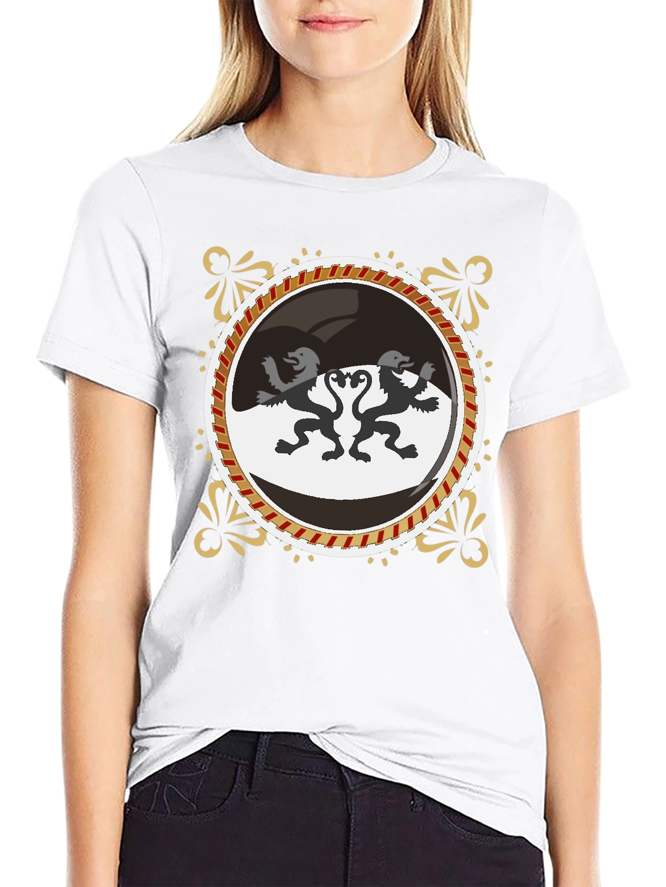 Lion Crest Graphic Black Tee