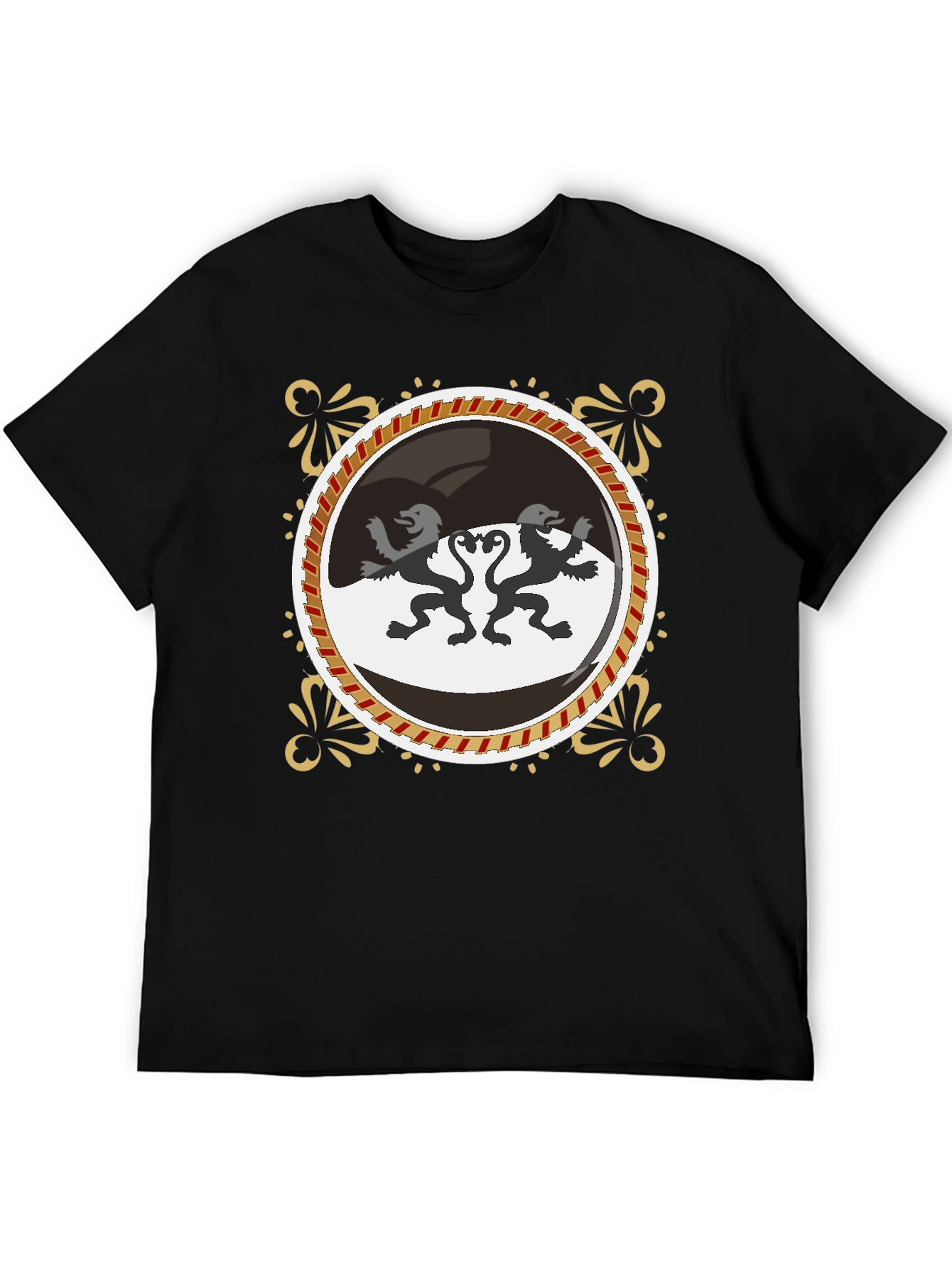 Lion Crest Graphic Black Tee