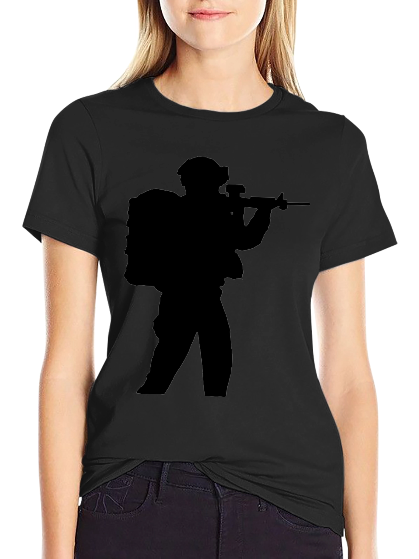 Military Silhouette Black T-Shirt