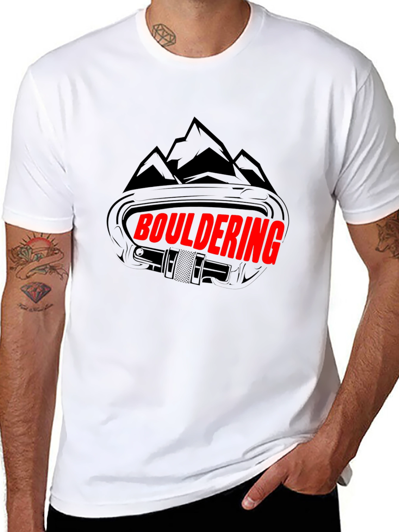 Bouldering Carabiner Graphic Tee - Black