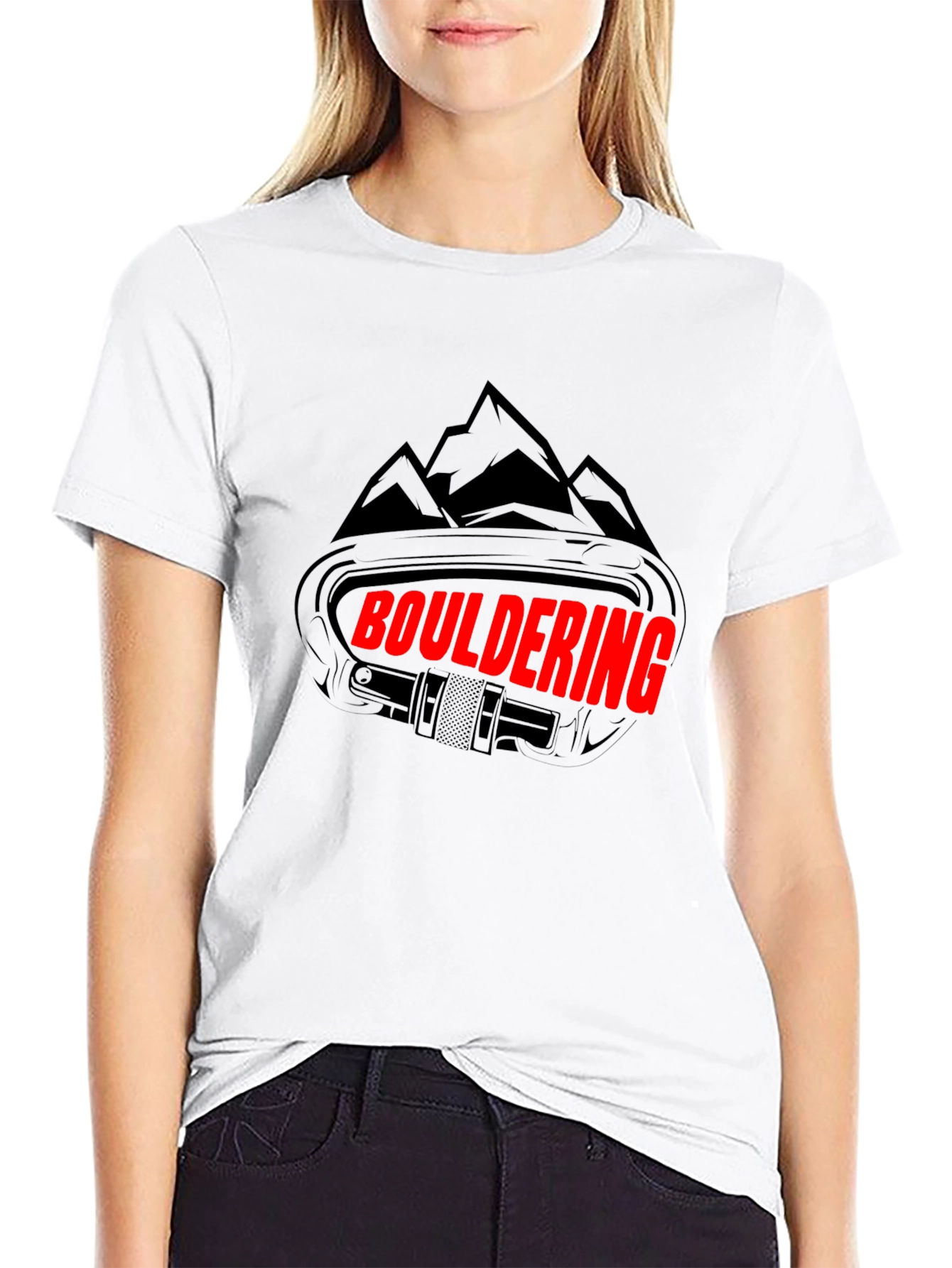 Bouldering Carabiner Graphic Tee - Black