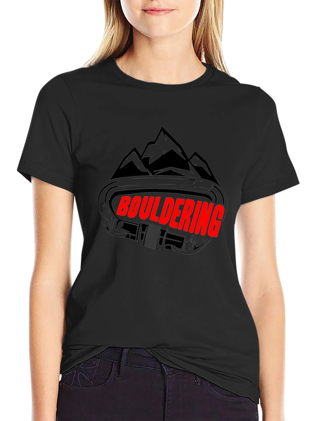 Bouldering Carabiner Graphic Tee - Black
