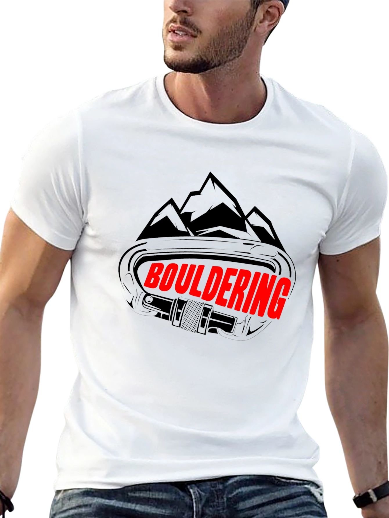Bouldering Carabiner Graphic Tee - Black