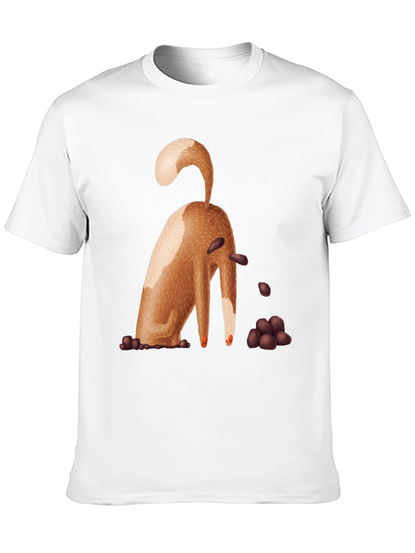 Funny Dog T-Shirt - Brown Puppy Digging Design