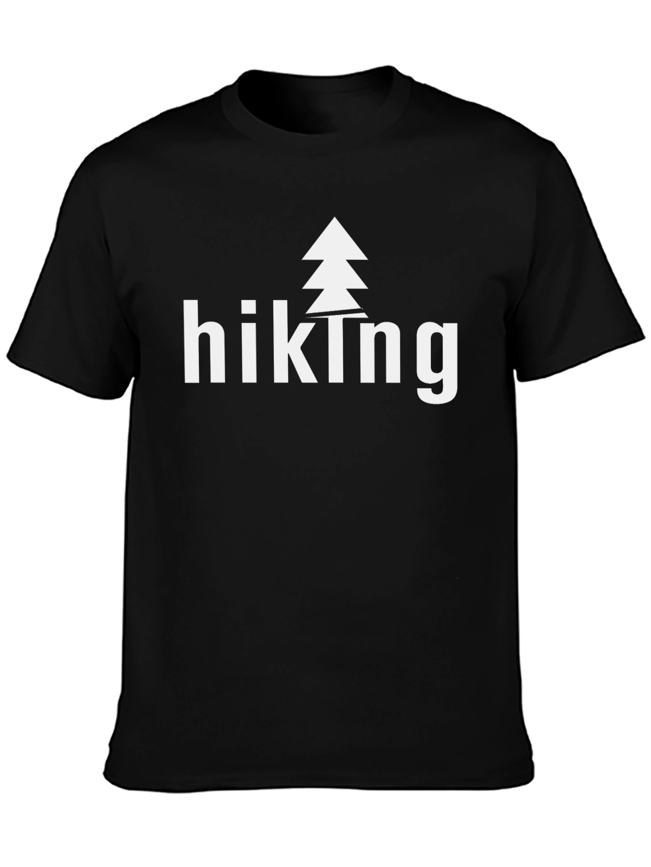 Hiking Tree Graphic Tee - Black Casual T-Shirt