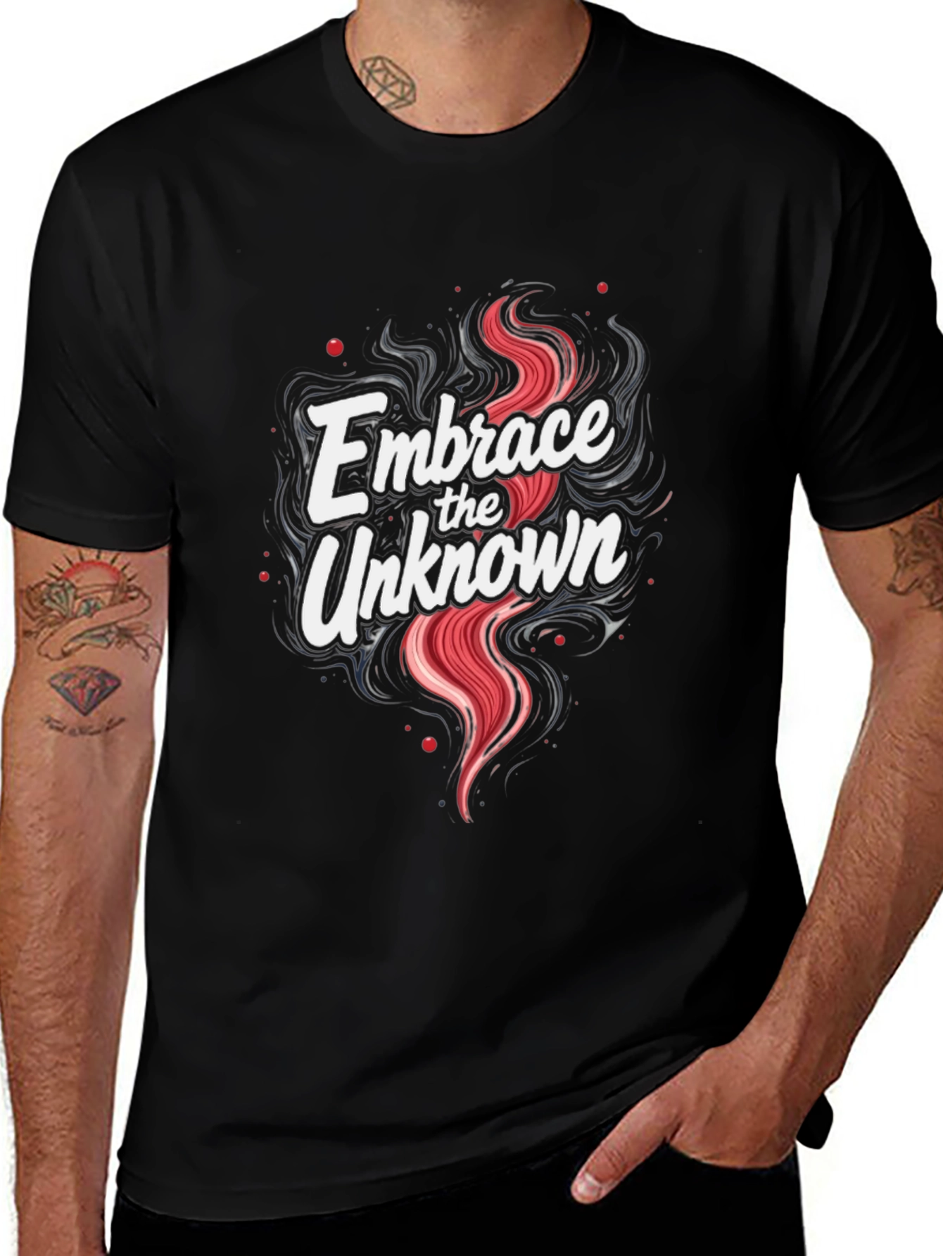 Embrace the Unknown Graphic Tee - Soft Black T-Shirt