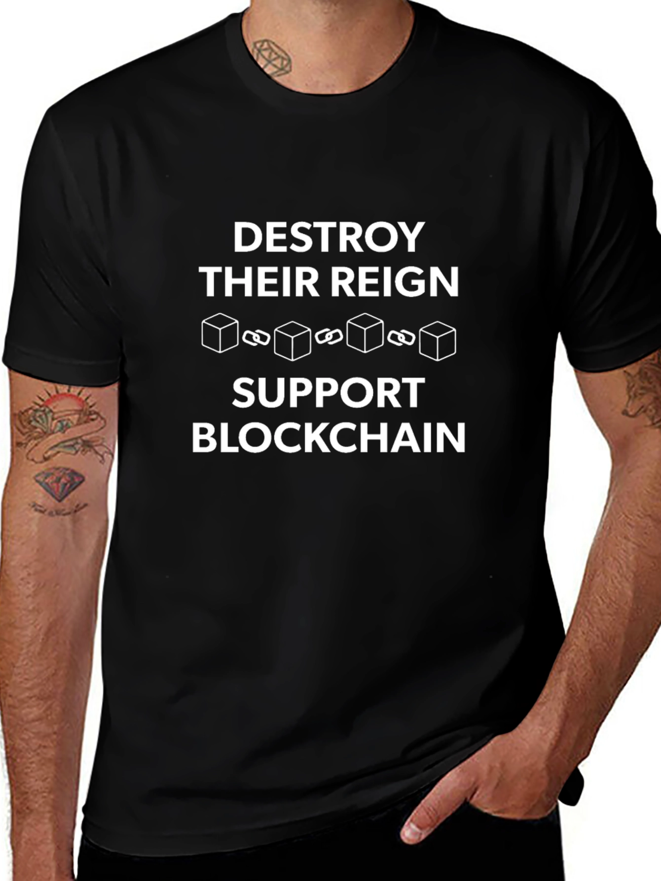 Destroy Their Reign Support Blockchain T-Shirt