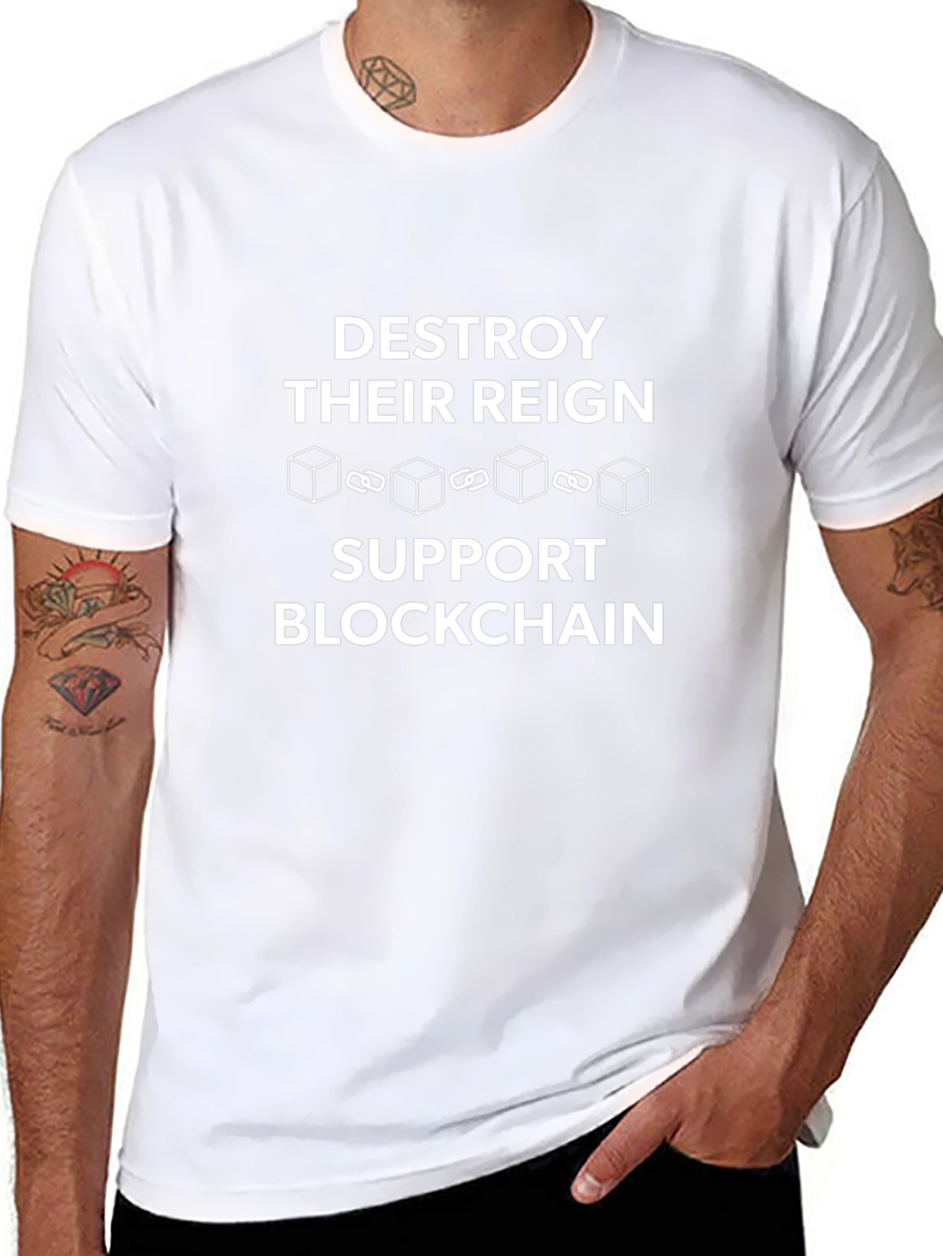 Destroy Their Reign Support Blockchain T-Shirt