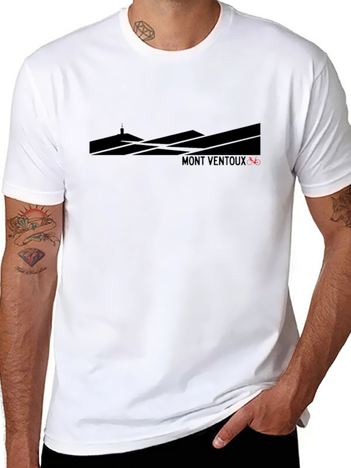 Mont Ventoux Cycling T-Shirt - Black Graphic Tee