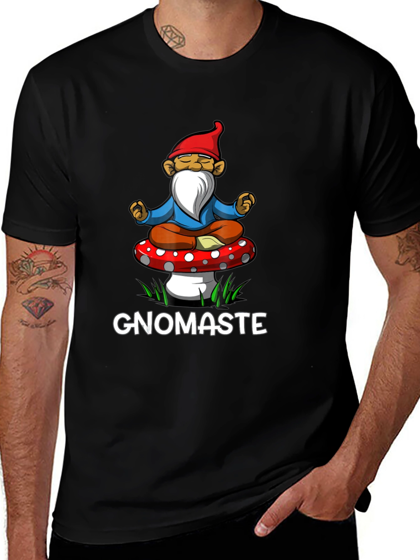 Gnomaste T-Shirt - Relaxed Gnome Meditation Tee