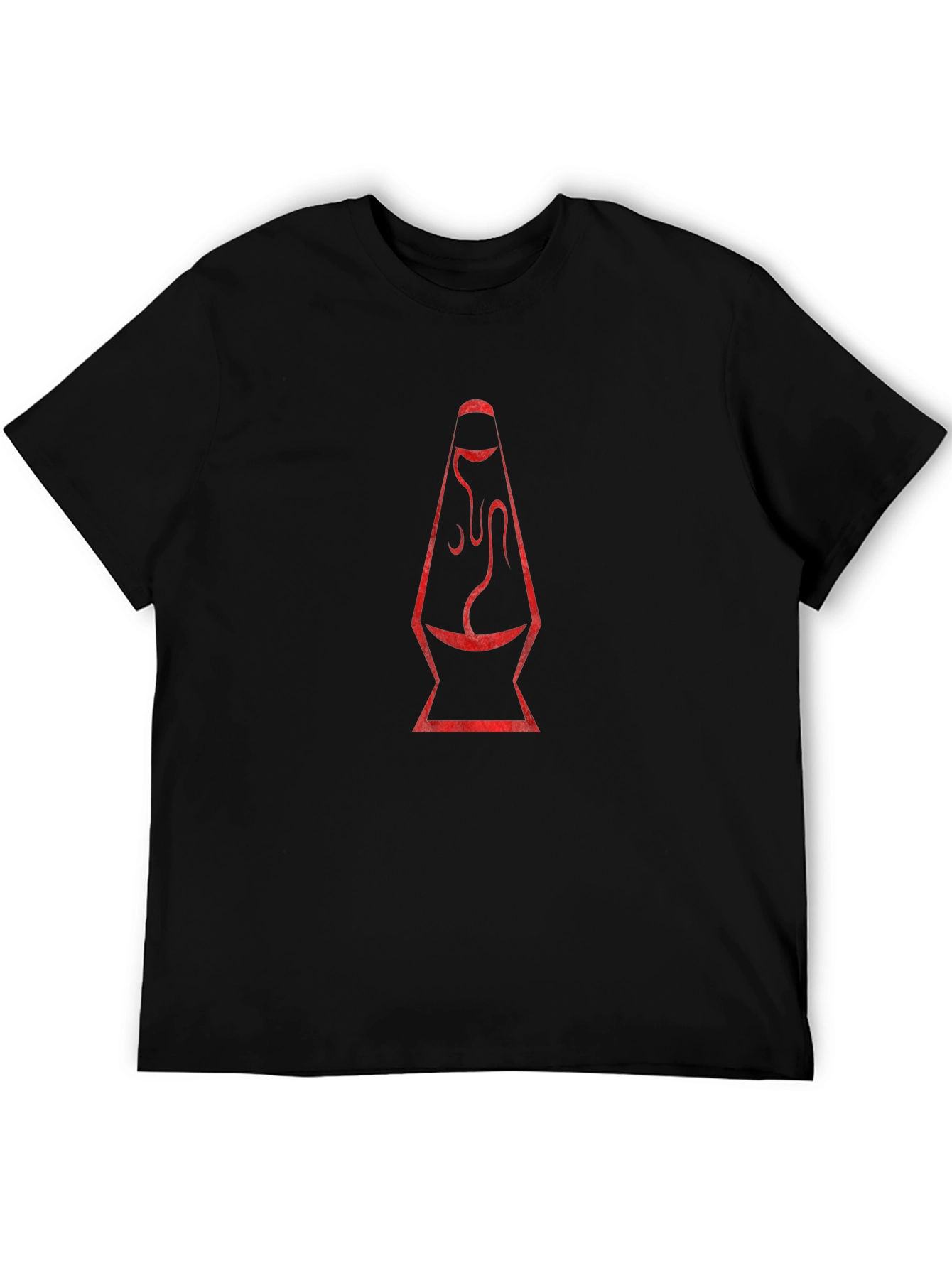 Retro Lava Lamp Graphic Tee - Black Cotton T-Shirt