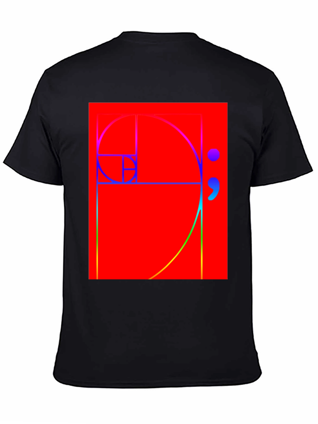 Fibonacci Sequence Graphic Tee - Black Cotton T-Shirt