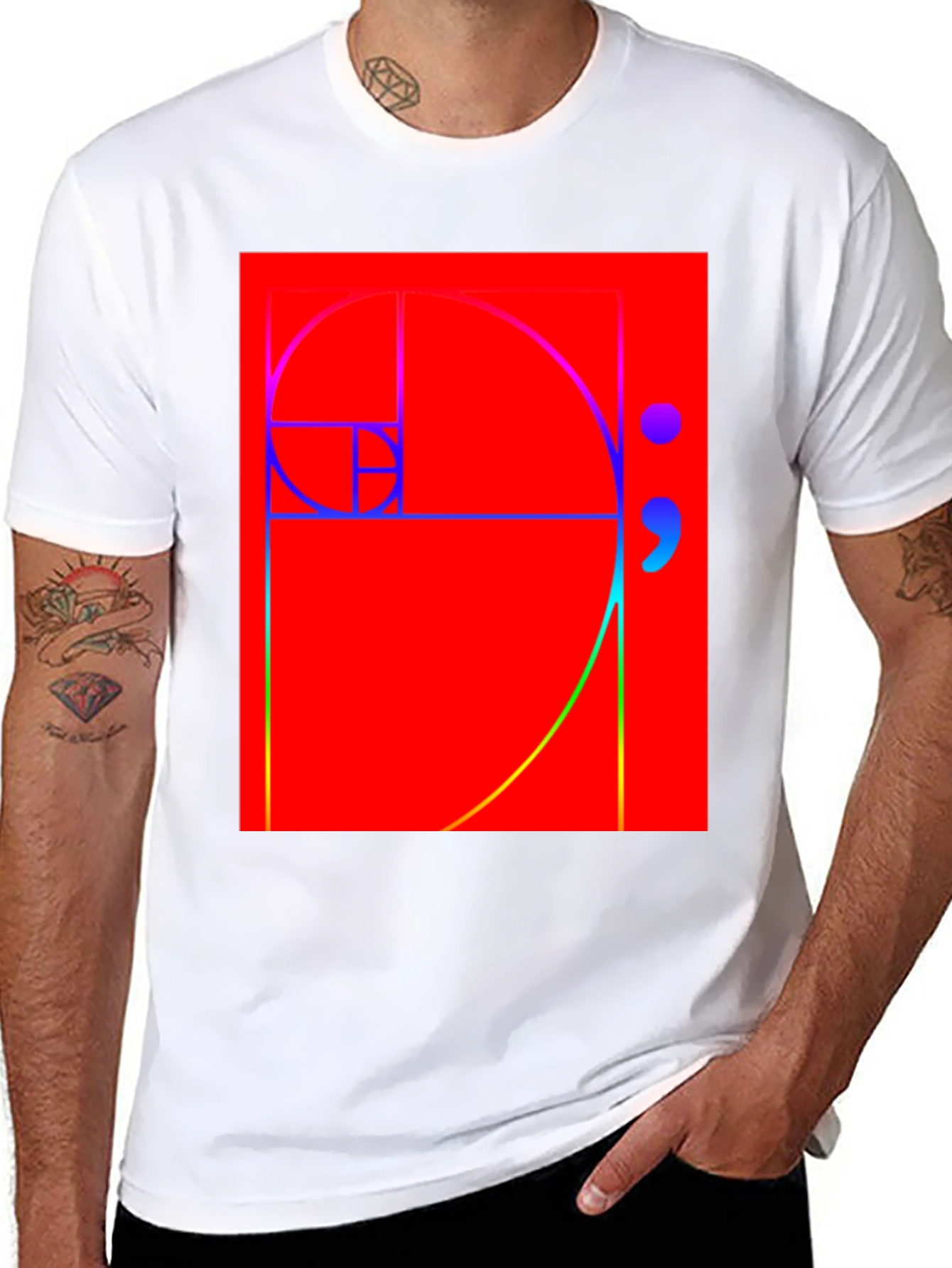 Fibonacci Sequence Graphic Tee - Black Cotton T-Shirt