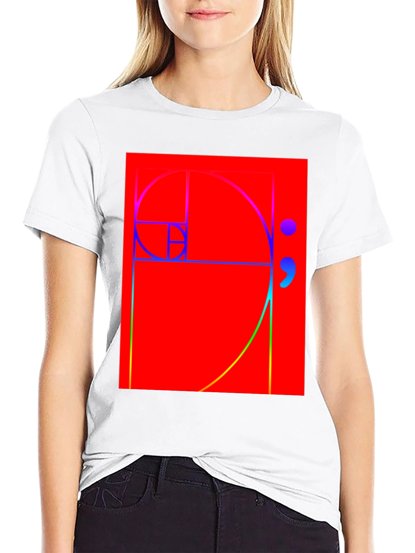 Fibonacci Sequence Graphic Tee - Black Cotton T-Shirt