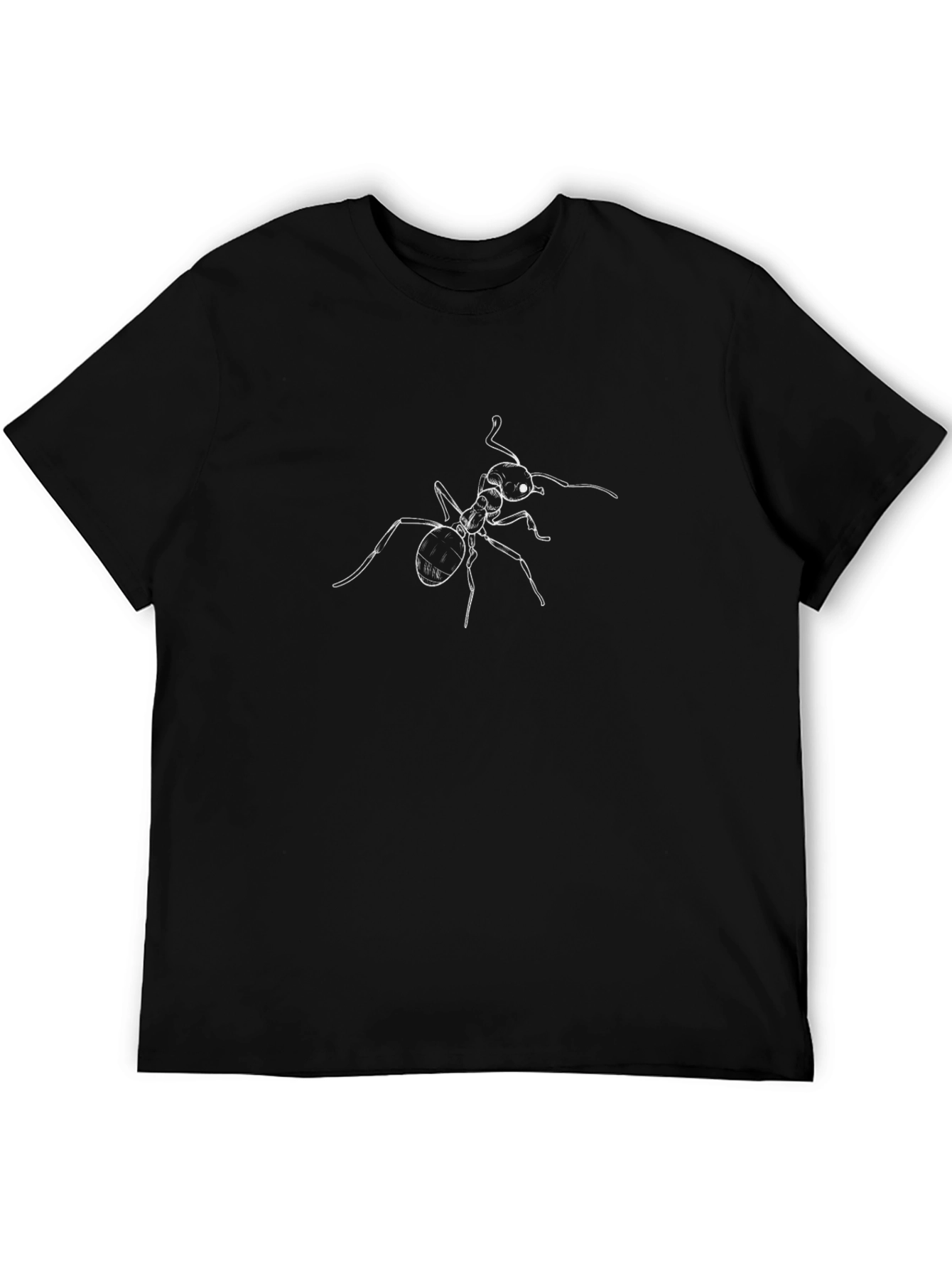 Ant Graphic Tee - Black Cotton Casual Shirt
