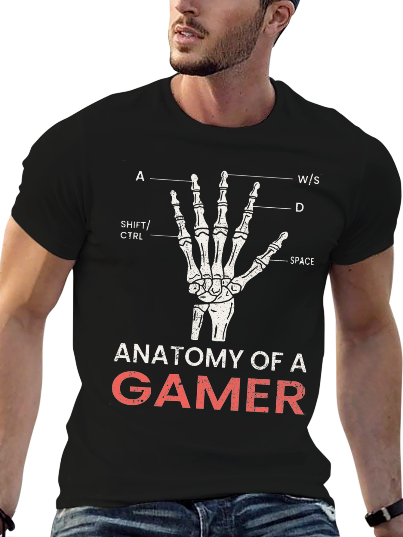 Anatomy of a Gamer Black T-Shirt