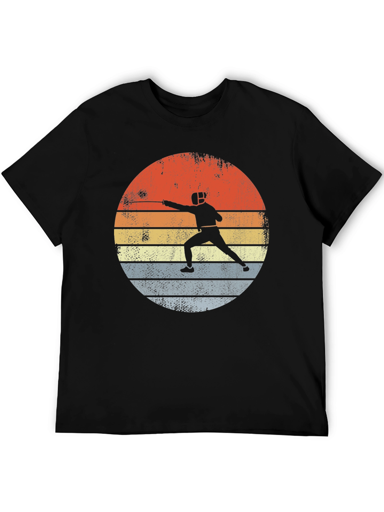 Fencing Sunset Graphic Tee - Retro Sportswear