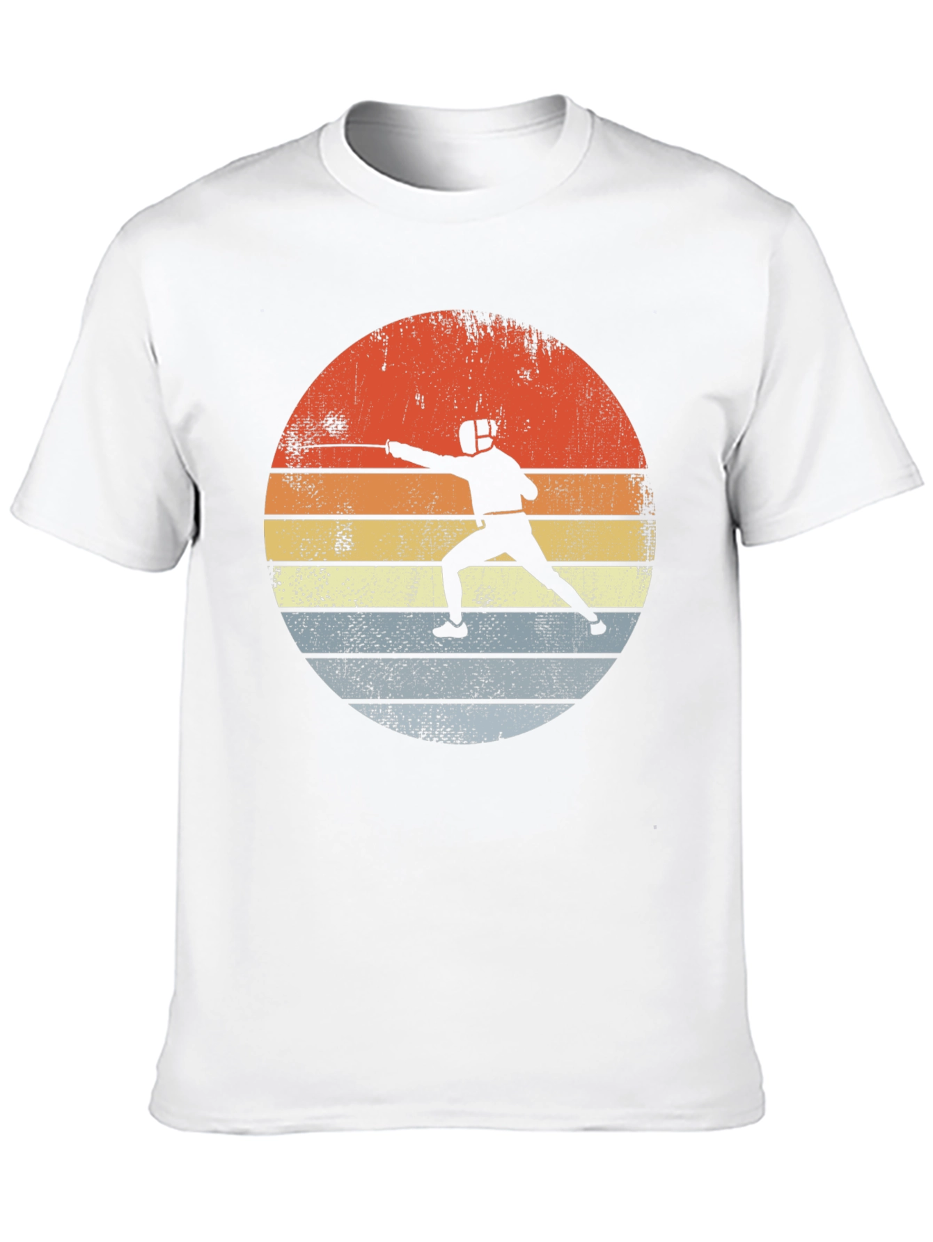 Fencing Sunset Graphic Tee - Retro Sportswear