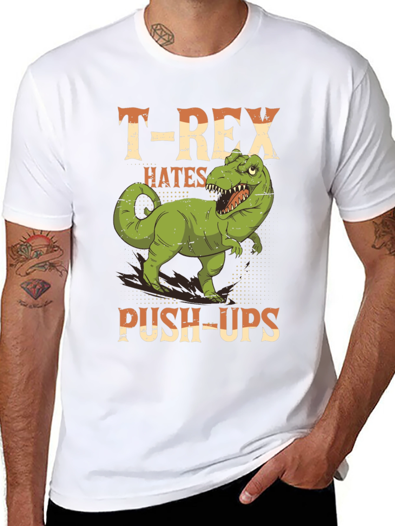 T-Rex Hates Push-Ups Graphic Tee