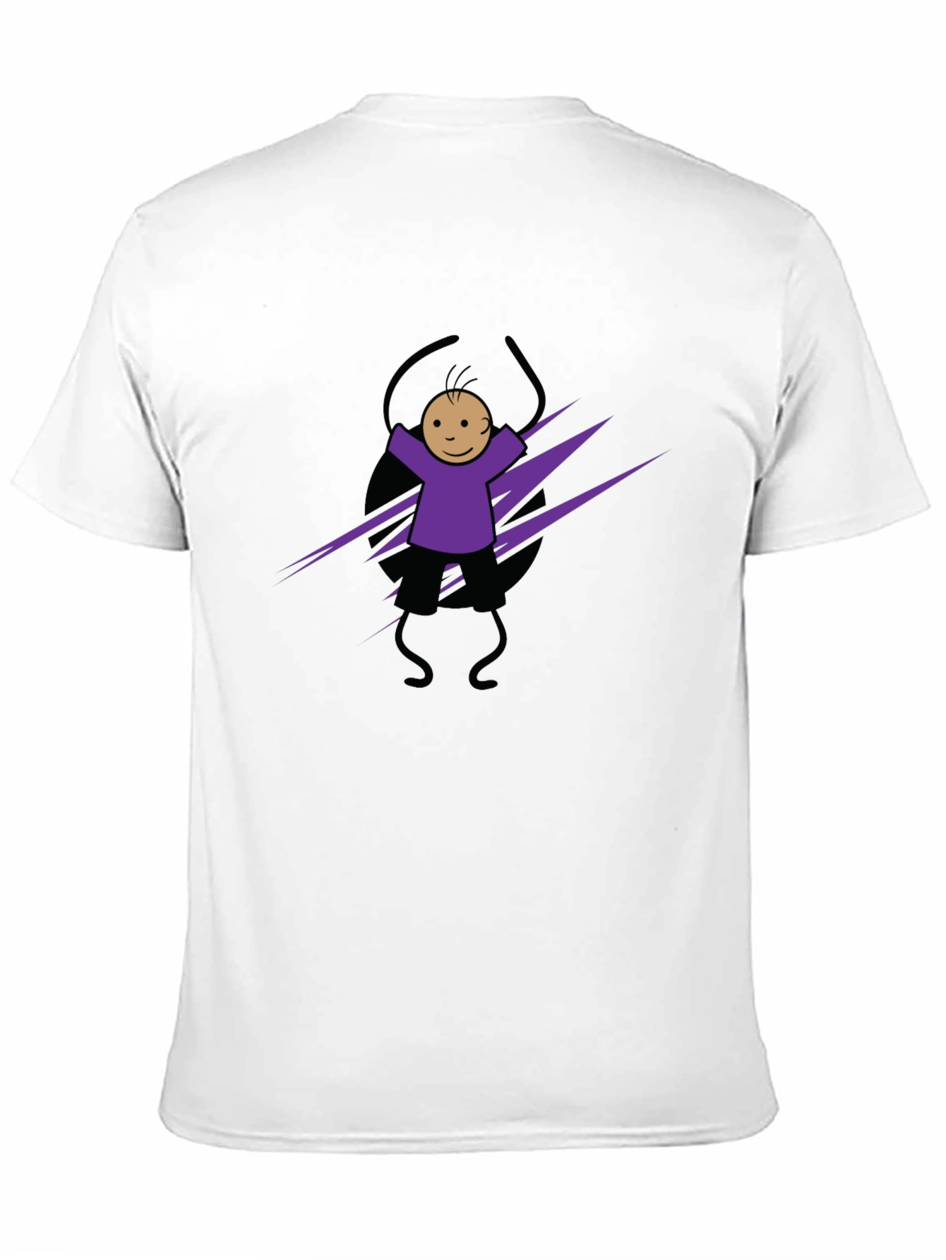 Fun Cartoon Character Graphic Tee - Black