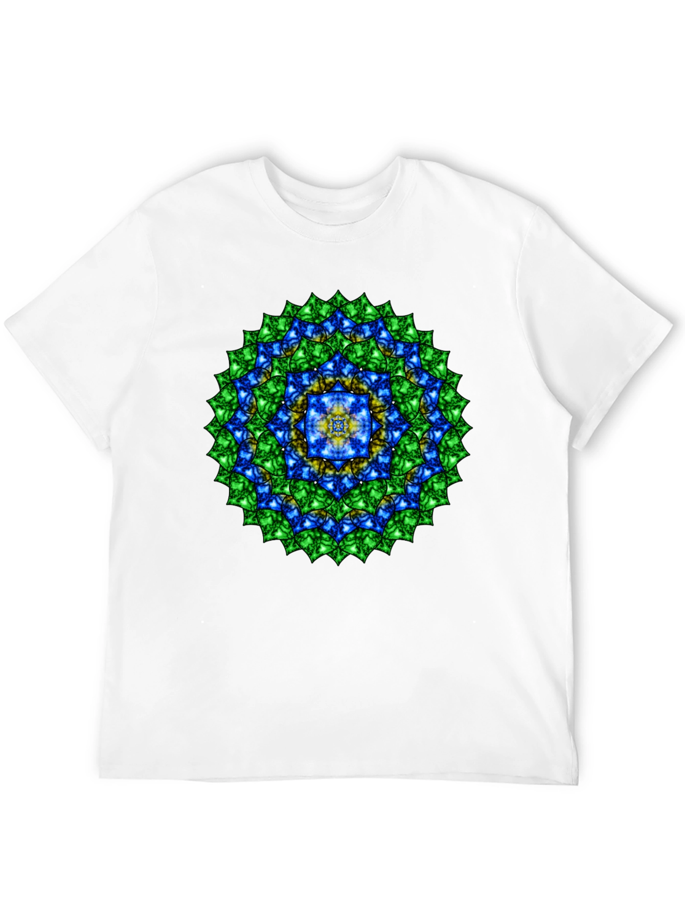 Mandala Gemstone Print Black T-Shirt
