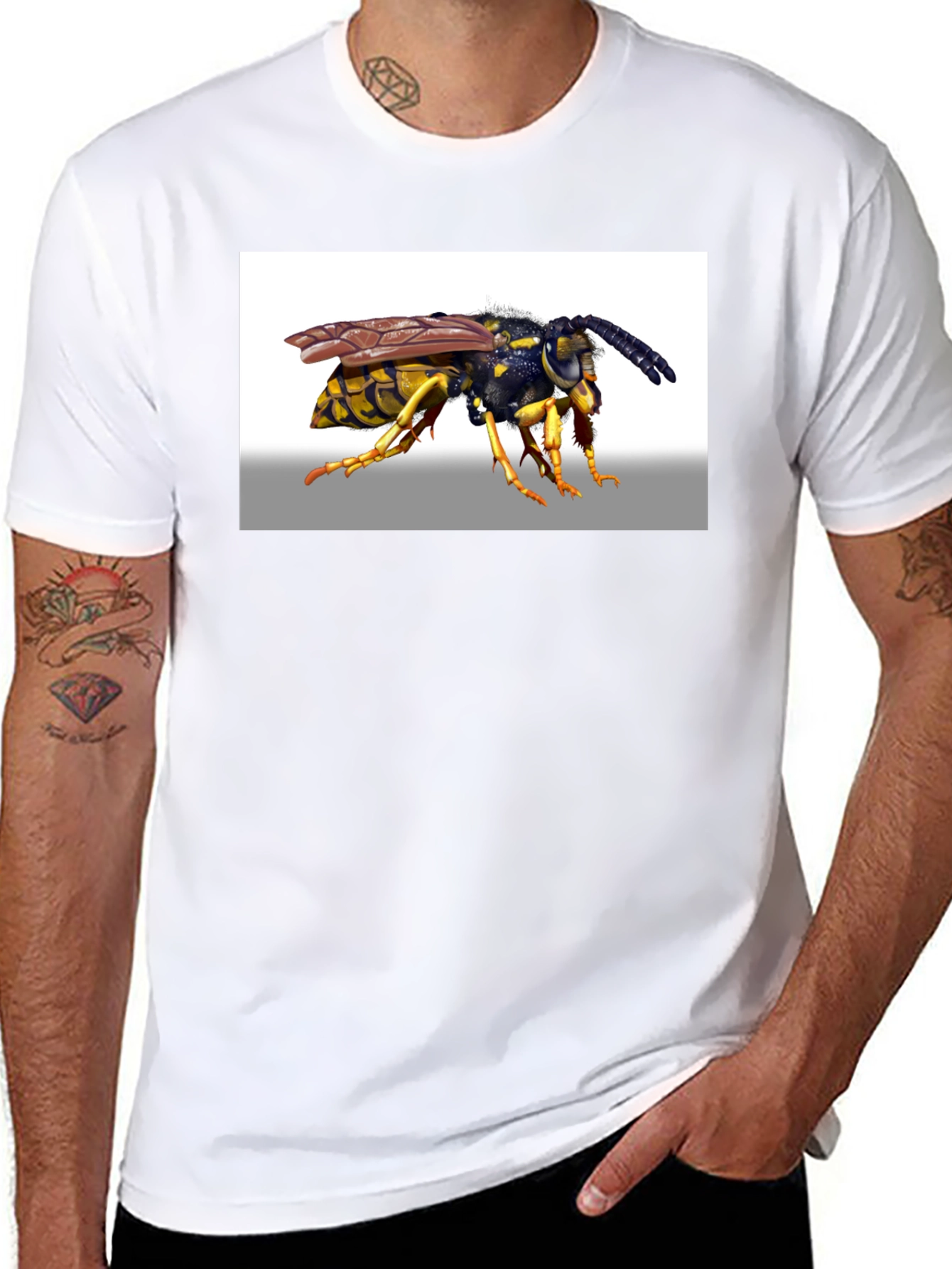 Wasp Graphic Tee - Bold Black Cotton T-Shirt