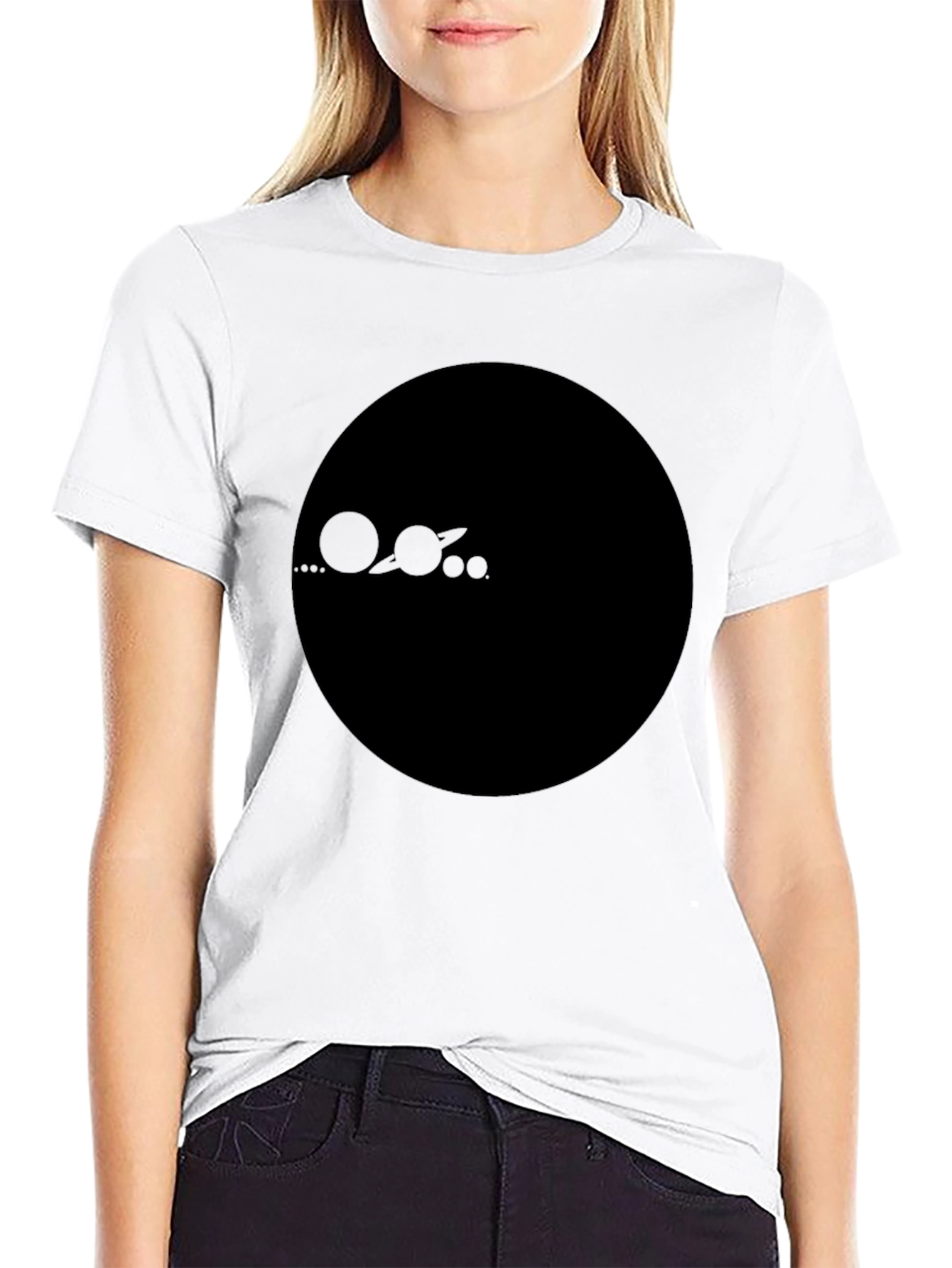 Solar System Graphic Black T-Shirt