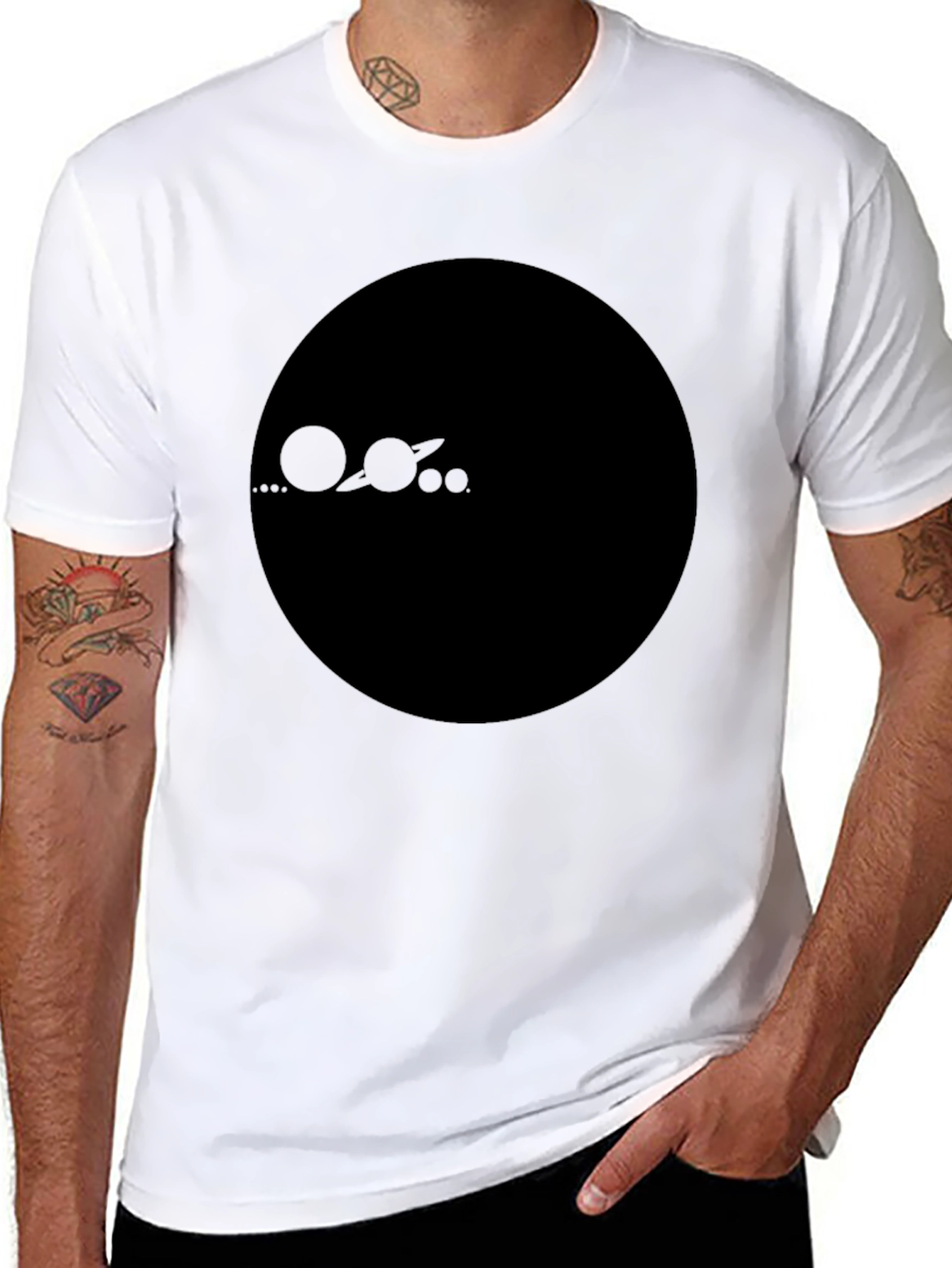 Solar System Graphic Black T-Shirt