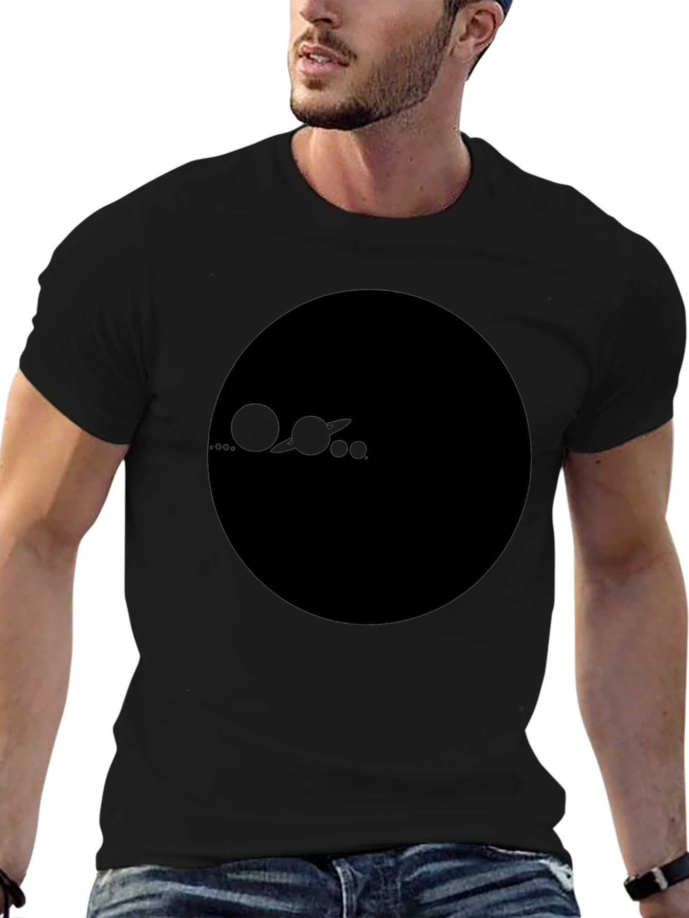Solar System Graphic Black T-Shirt