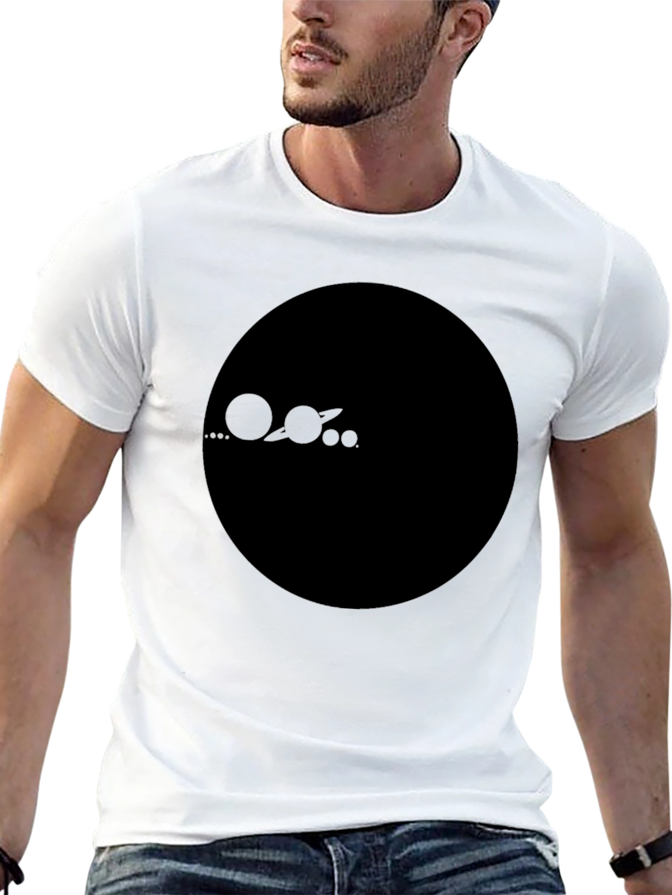 Solar System Graphic Black T-Shirt