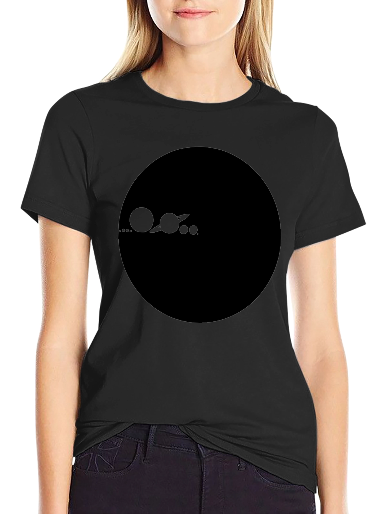 Solar System Graphic Black T-Shirt