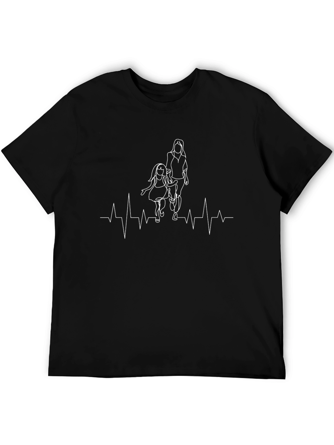 Heartbeat Mother & Daughter Black Tee