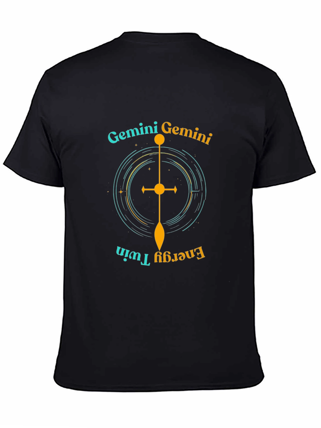 Gemini Energy Twin Black T-Shirt