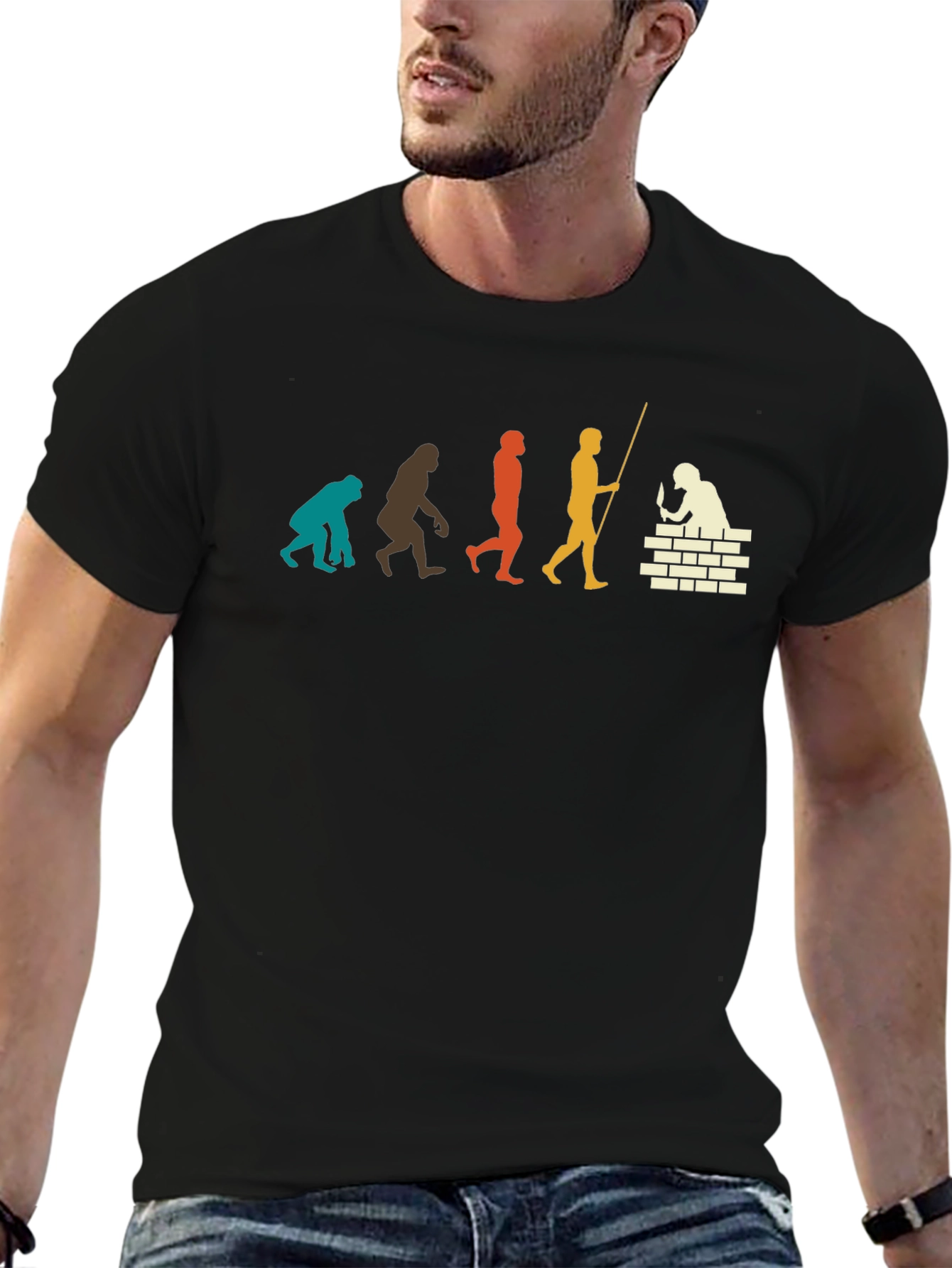 Evolution of Man T-Shirt - Bricklayer