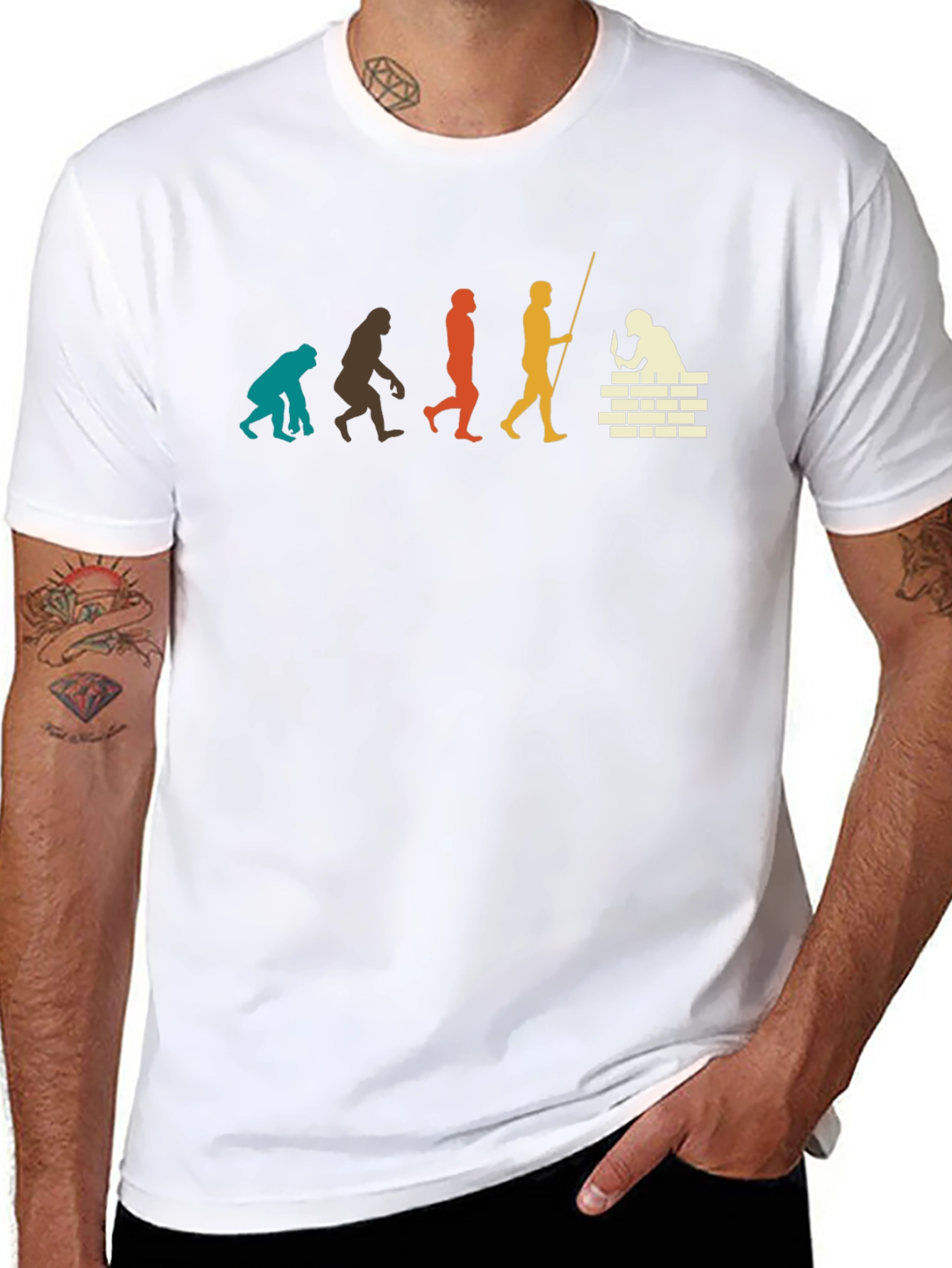 Evolution of Man T-Shirt - Bricklayer