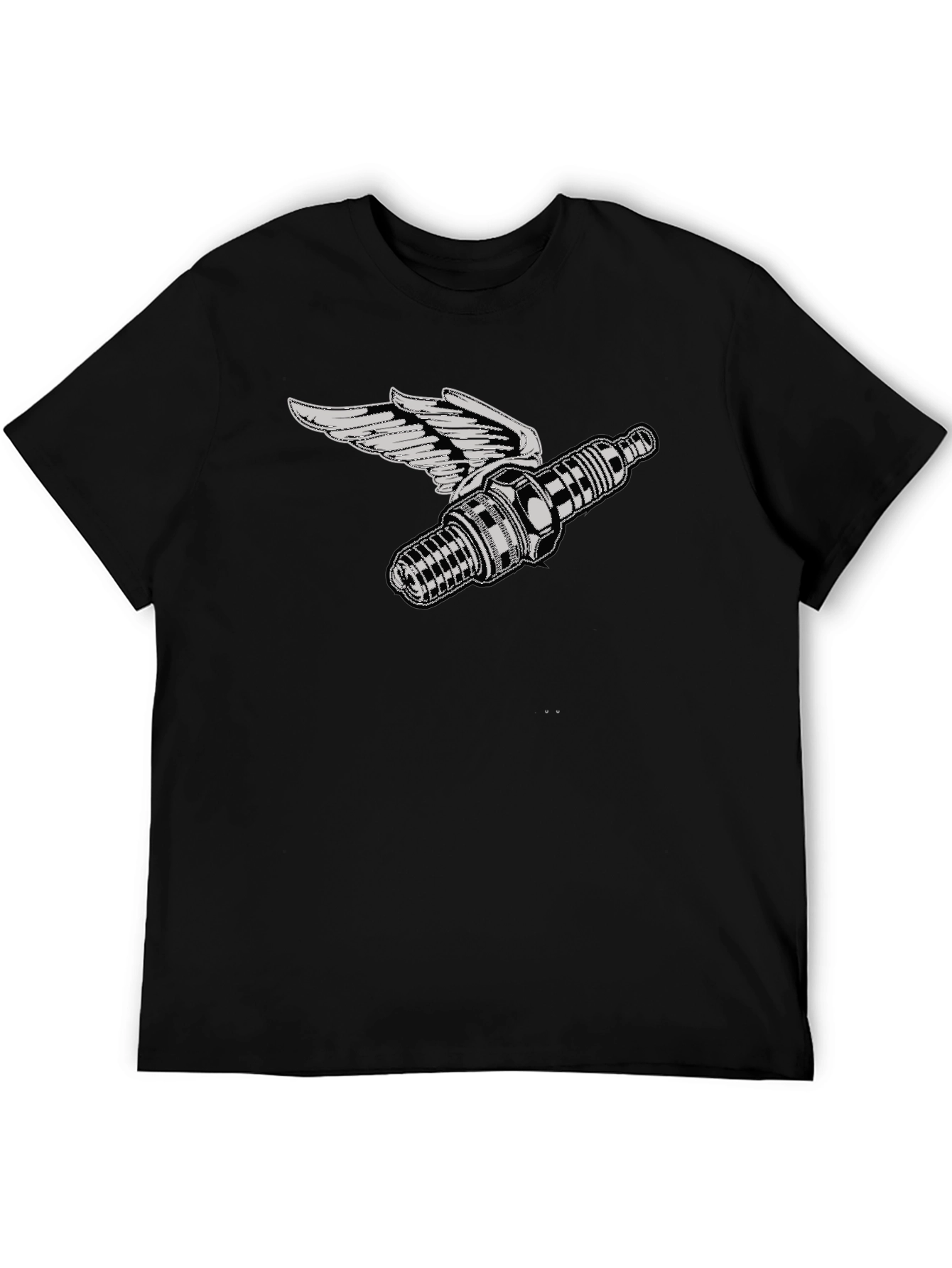 Winged Spark Plug Black T-Shirt