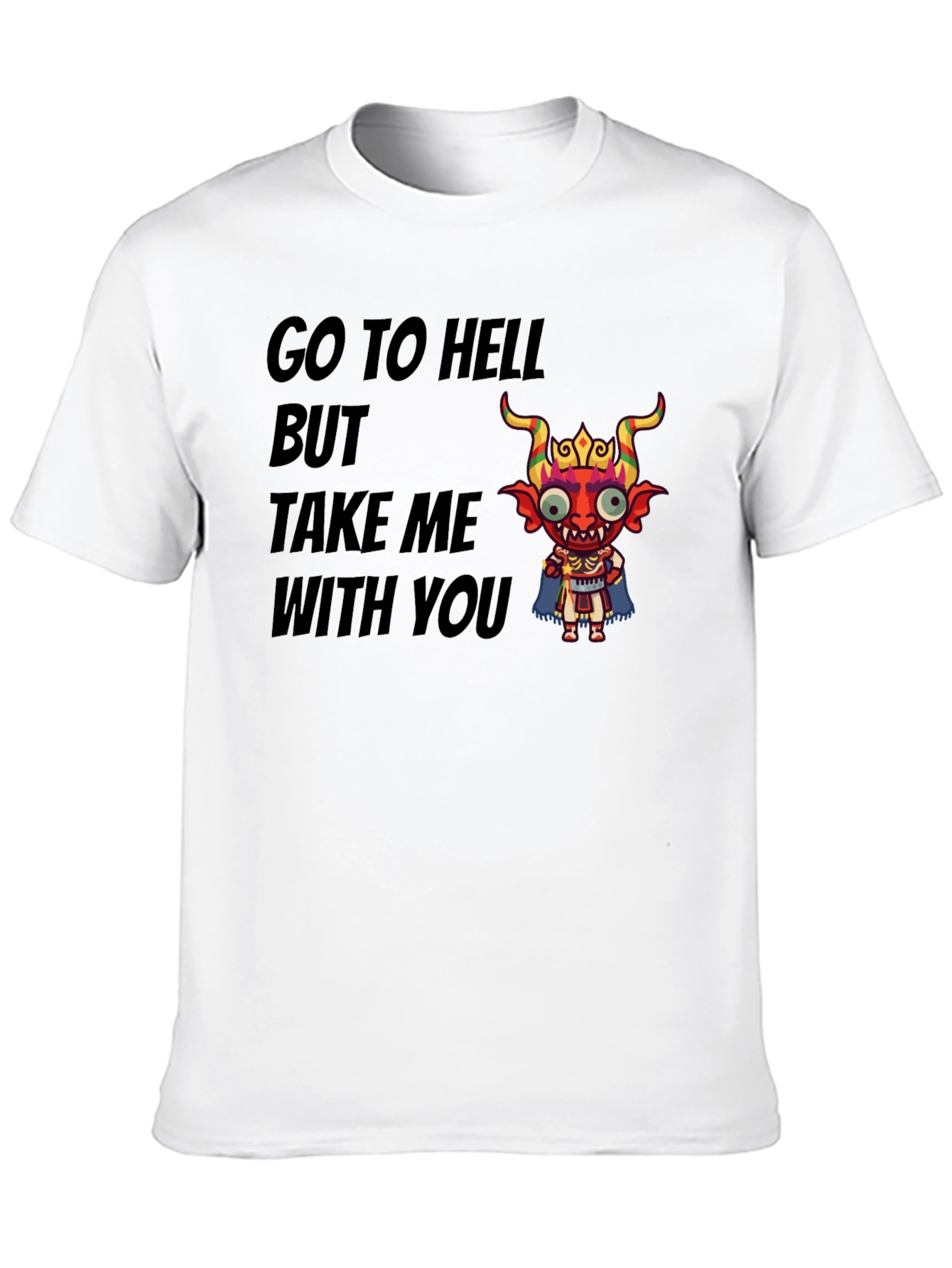 Go To Hell Tee - Cartoon Devil Graphic T-Shirt