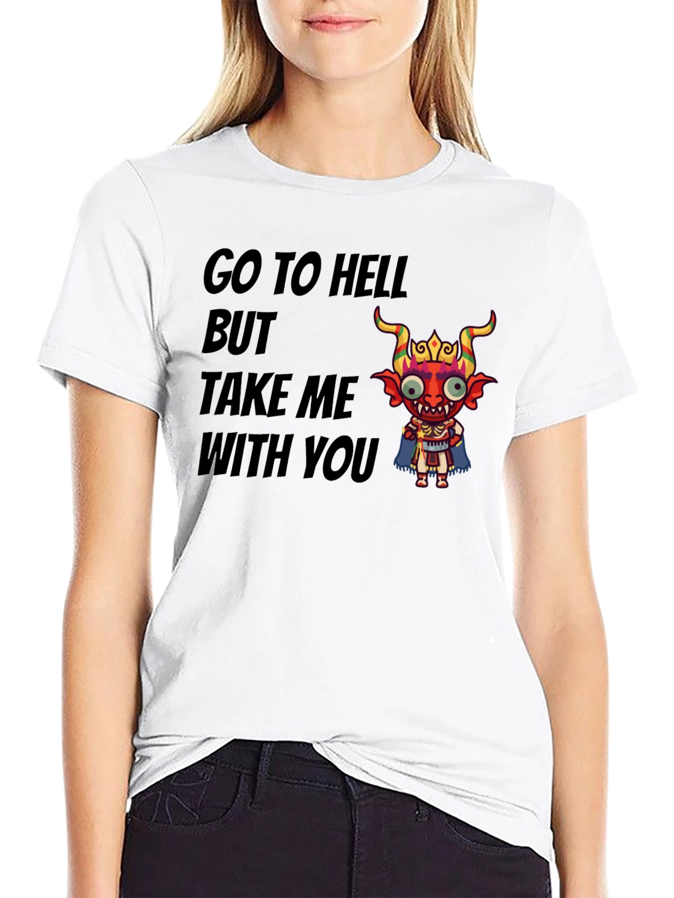 Go To Hell Tee - Cartoon Devil Graphic T-Shirt