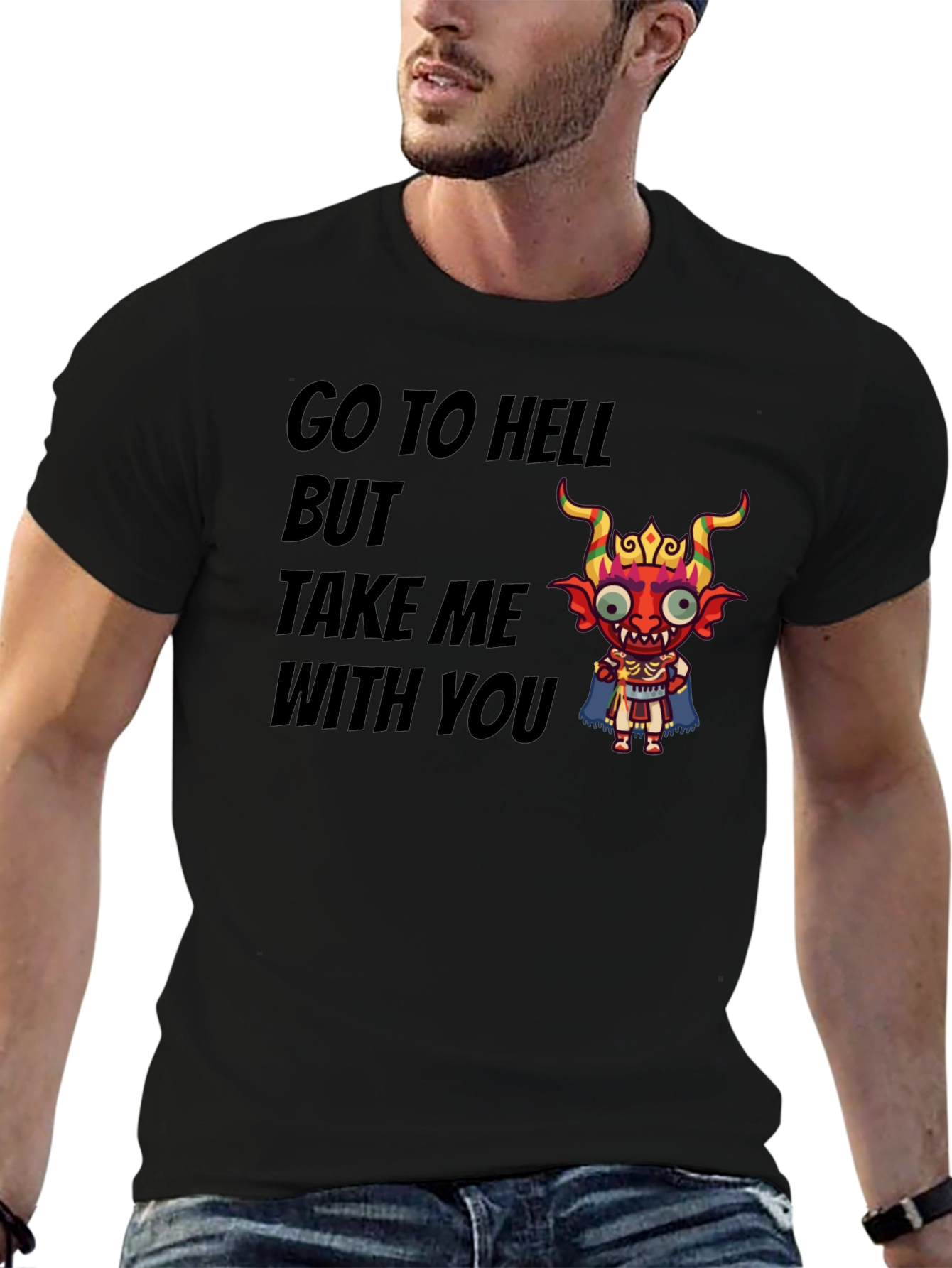 Go To Hell Tee - Cartoon Devil Graphic T-Shirt