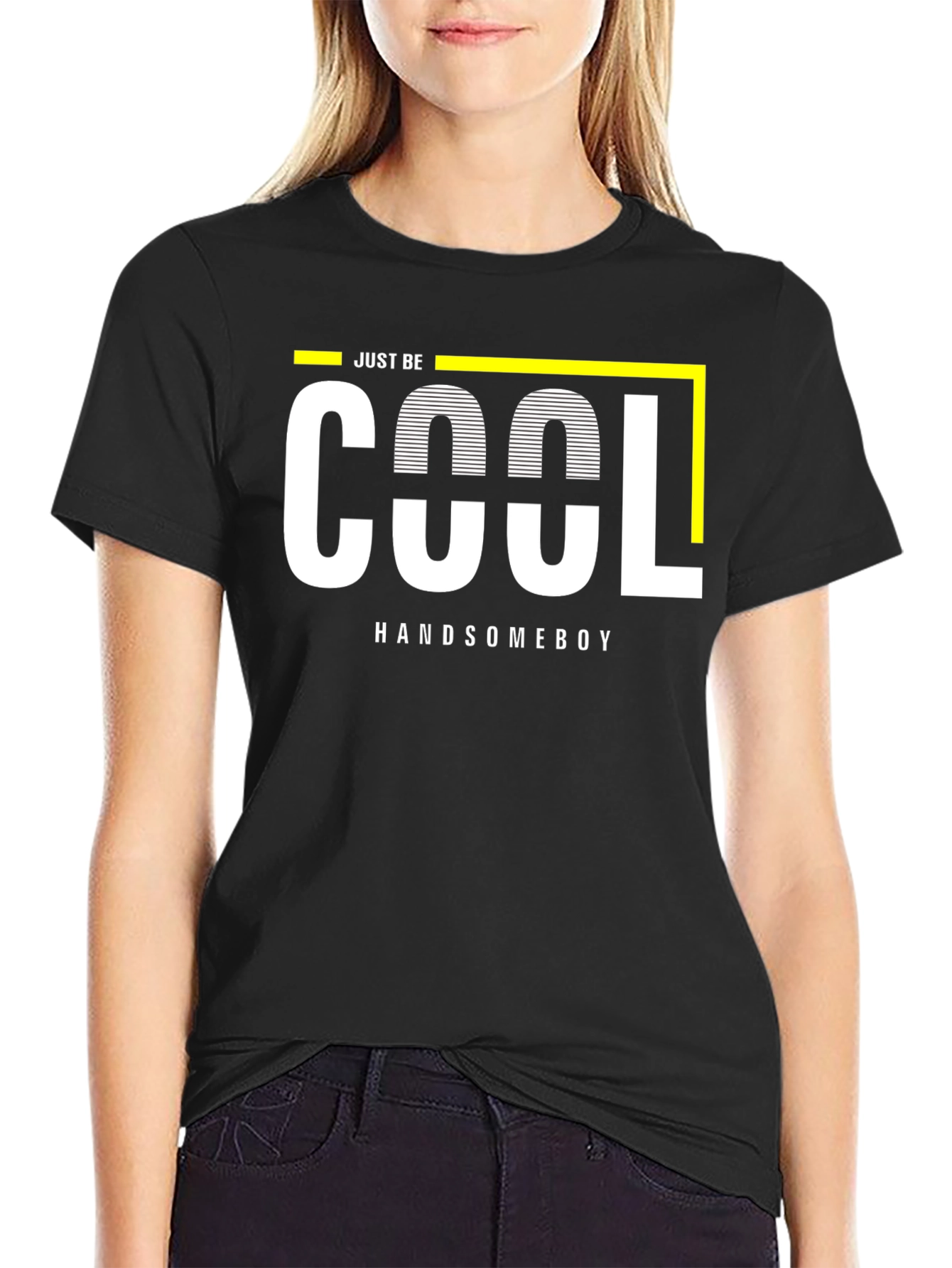 Just Be Cool Handsome Boy Black T-Shirt