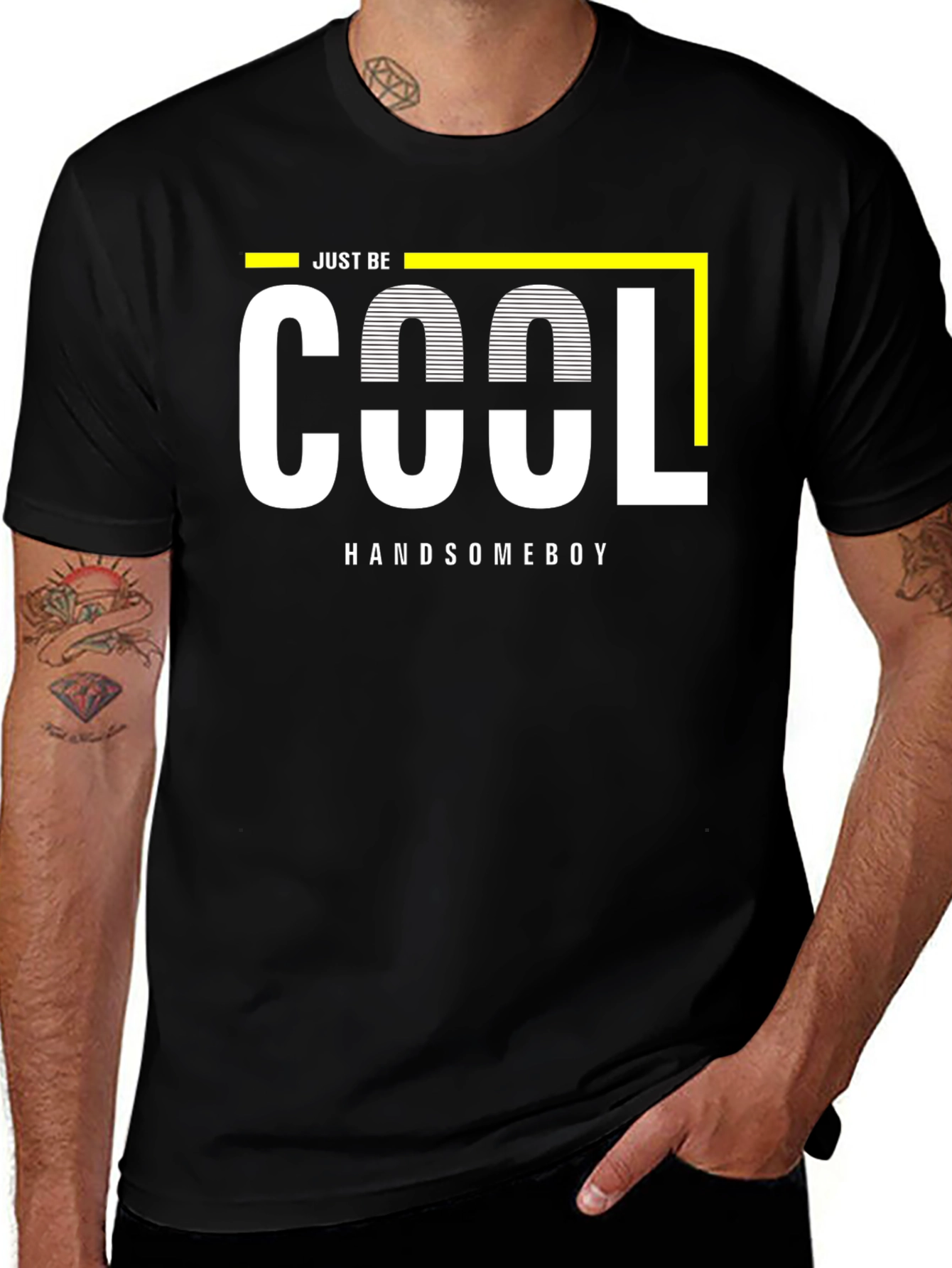Just Be Cool Handsome Boy Black T-Shirt